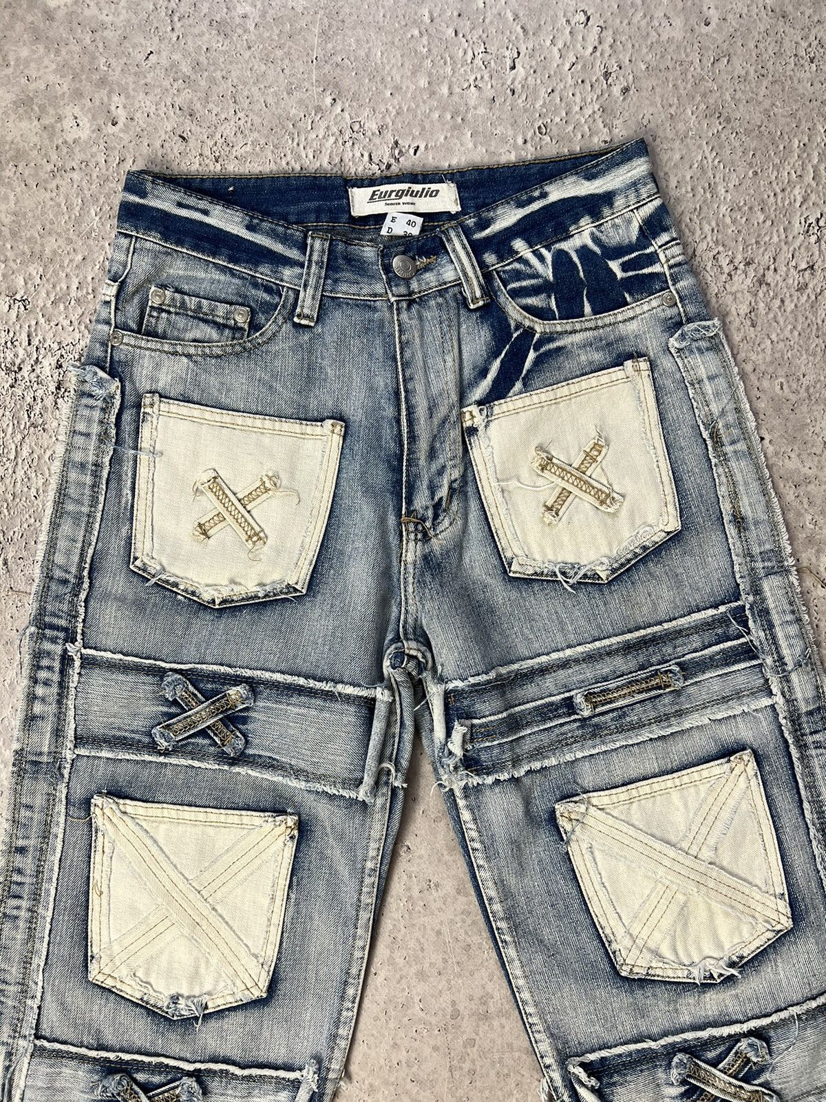 Japanese Brand × Junya Watanabe × Vintage Vintage PATCHWORK DENIM DISTRESSED SHORTS 2000s Size US 30 / EU 46 - 3 Thumbnail