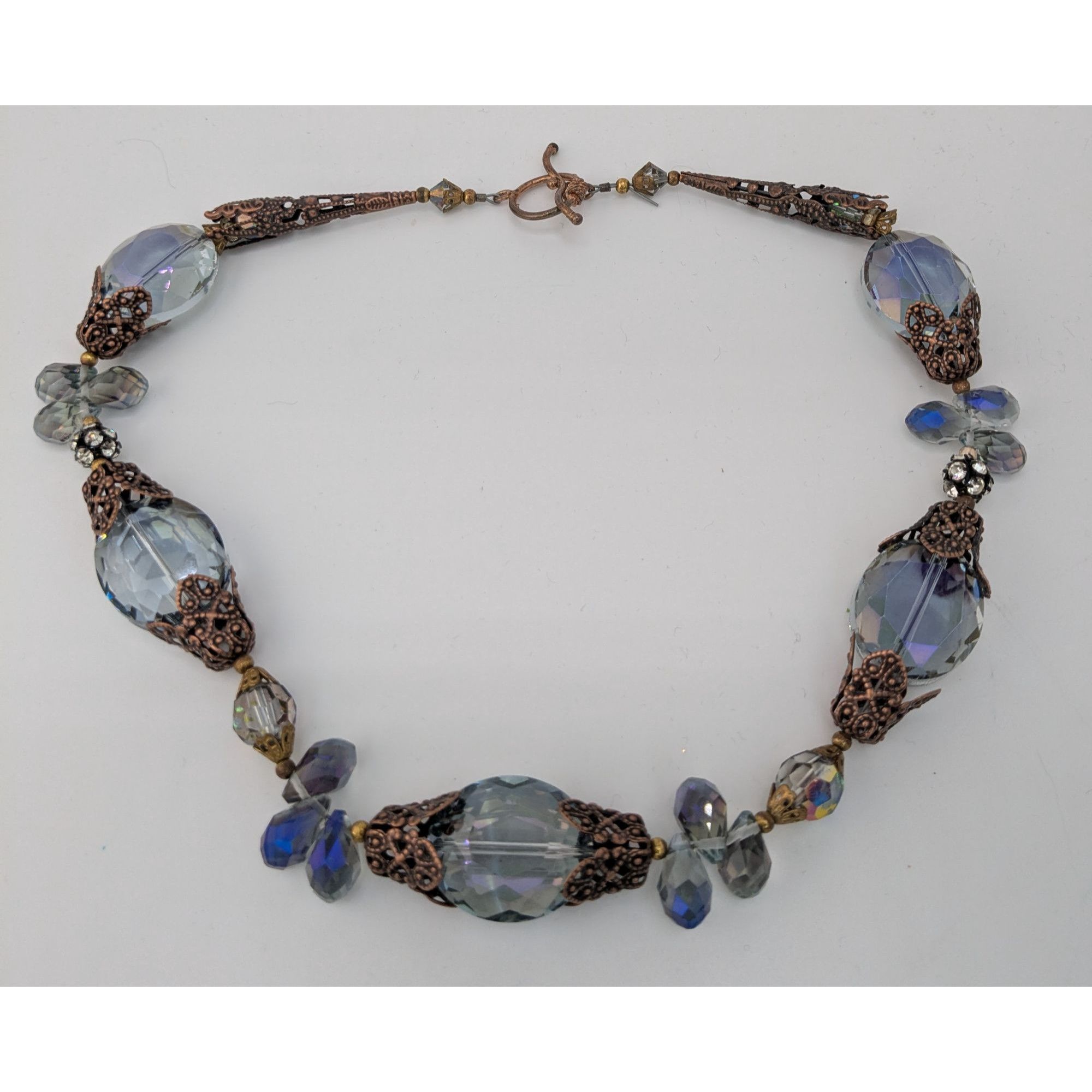 Handmade Vintage Handmade Steampunk Glam Glass Necklace With Ornate B Size ONE SIZE - 8 Thumbnail