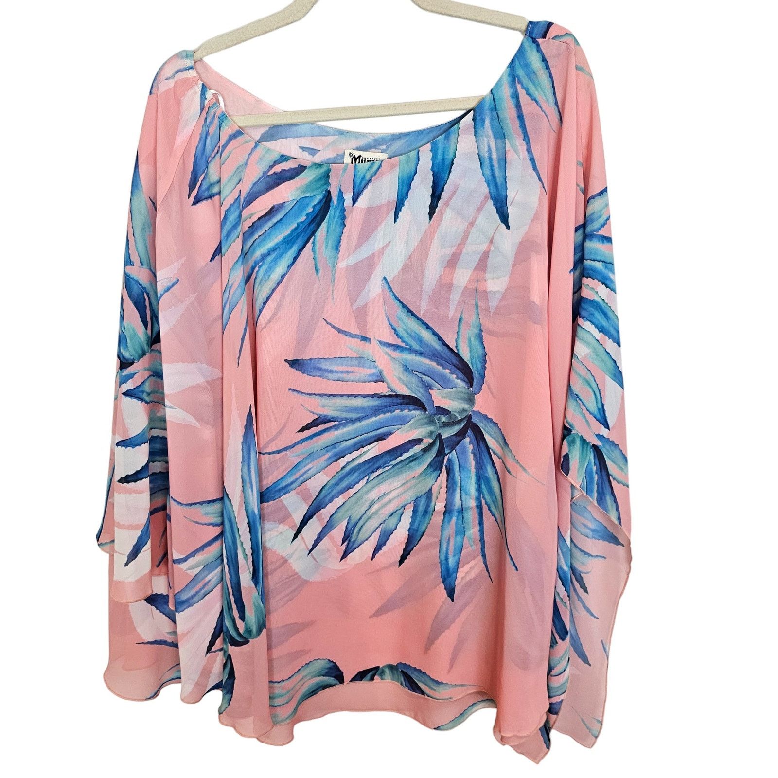 Show Me Your MuMu Show Me Your Mumu Womens Floral Cape Blouse Size S Tropical Size S / US 4 / IT 40 - 1 Thumbnail
