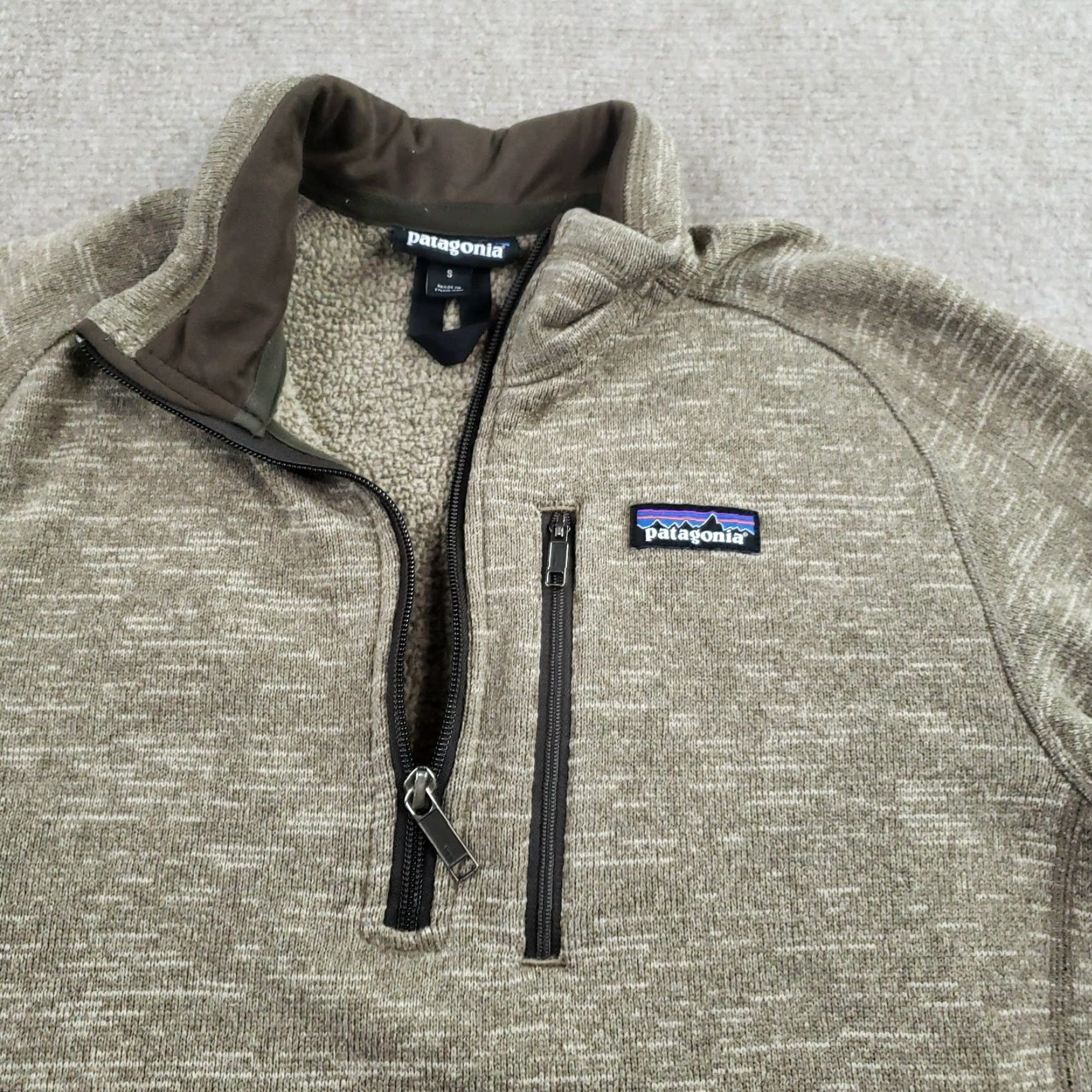 Patagonia Patagonia Pullover Sweater Long Sleeve 1/4 Zip Beige Mens XL Polyester Fleece Outdoor 25522 Size US XL / EU 56 / 4 - 6 Thumbnail