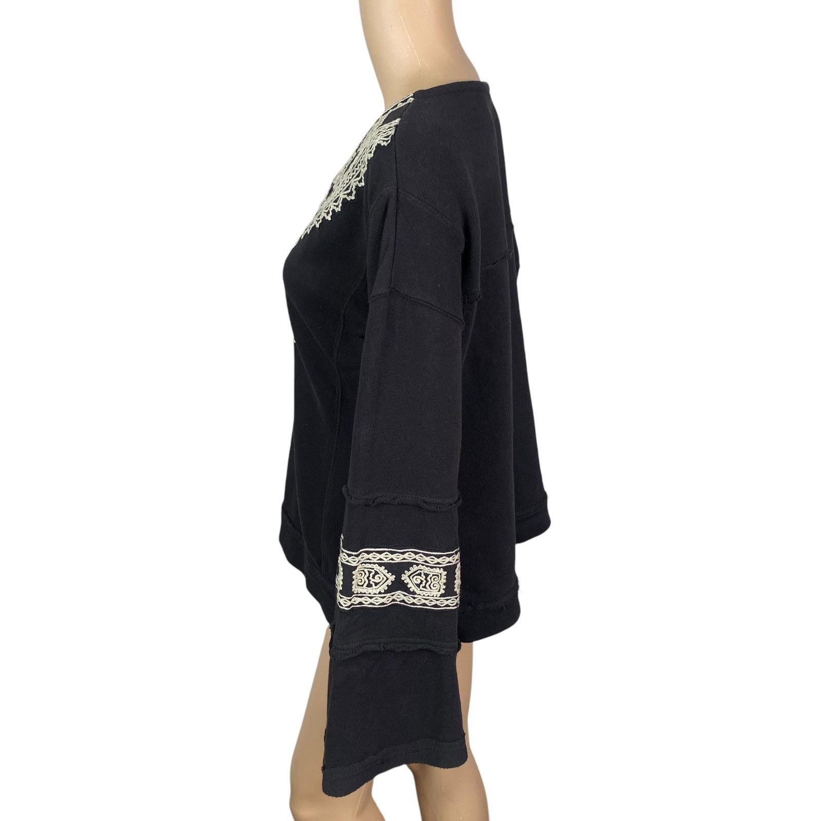 Free People Free People $148 Santa Maria Black Embroidered Pullover XS Size XS / US 0-2 / IT 36-38 - 11 Thumbnail