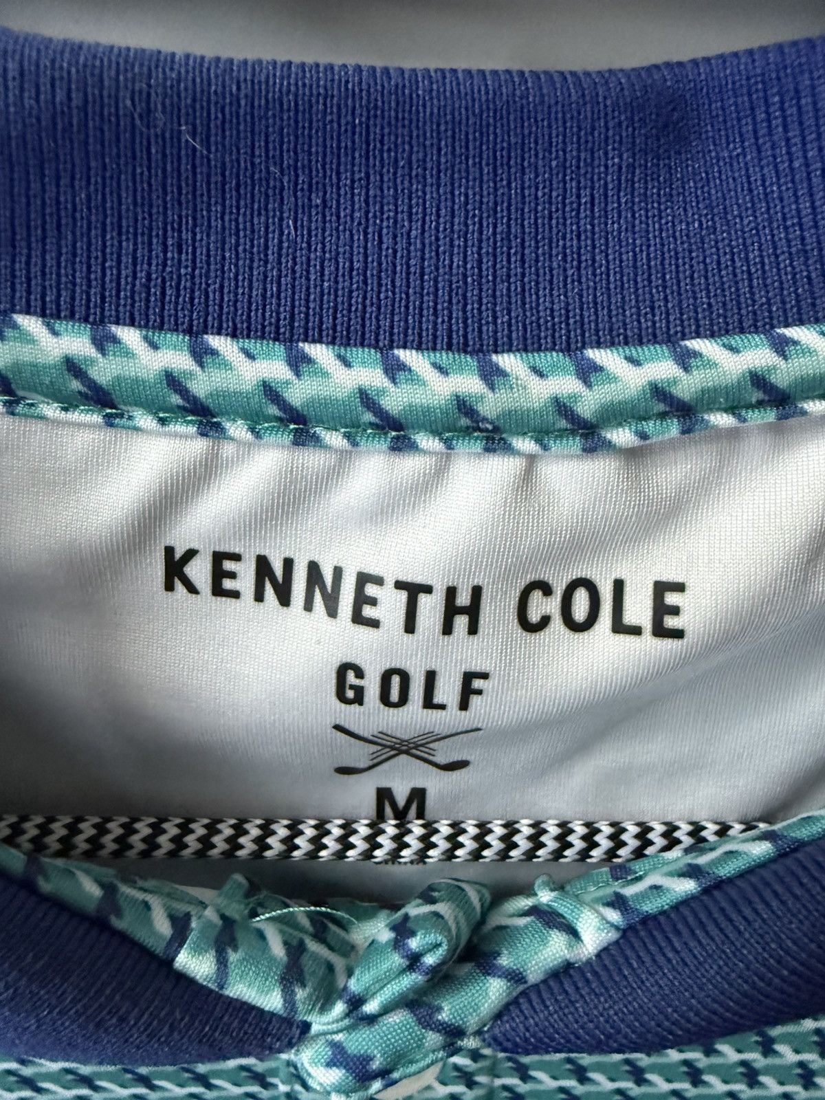 Kenneth Cole Kenneth Cole Golf patterned polo in a blue and teal colorway Size US M / EU 48-50 / 2 - 8 Thumbnail