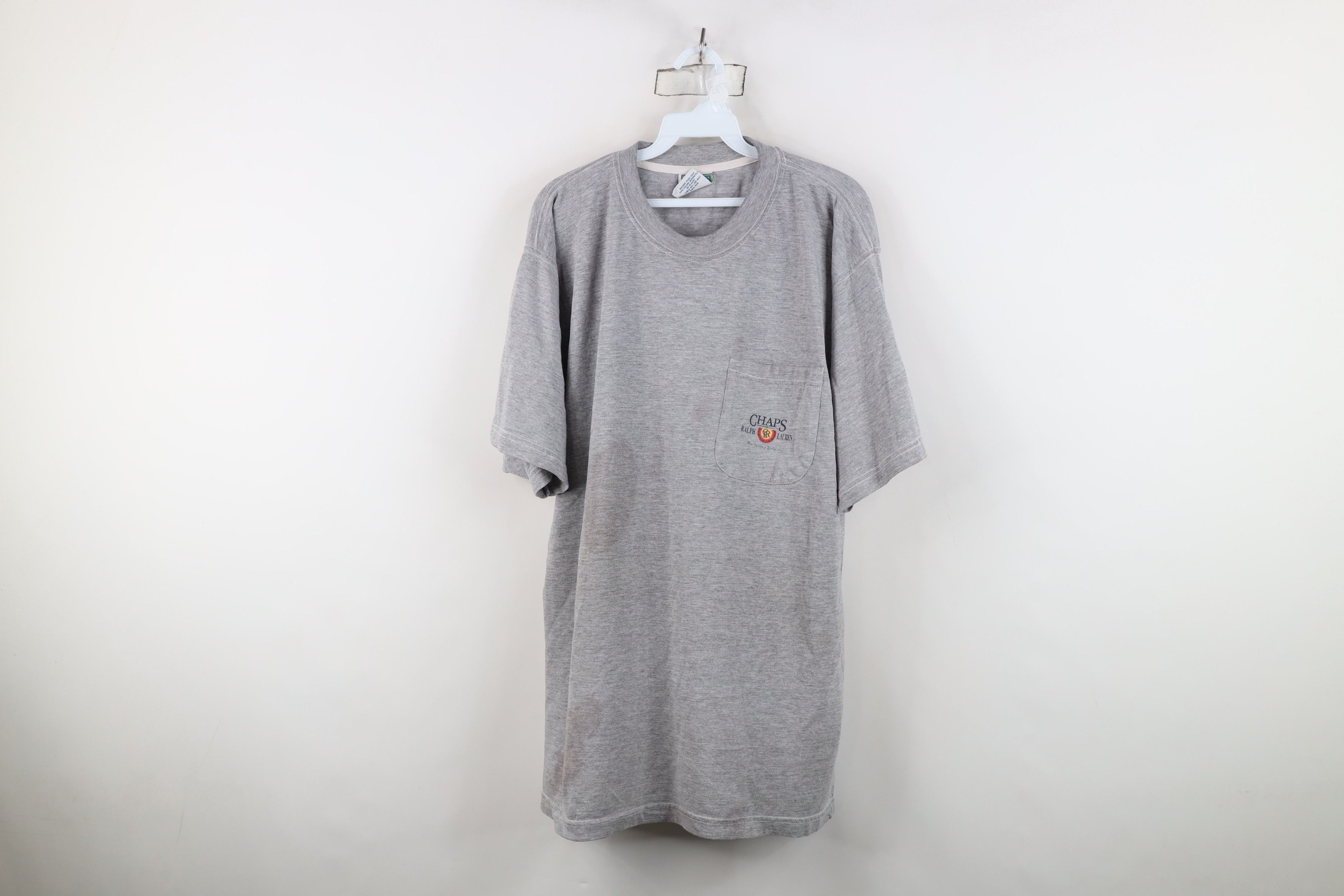 Ralph Lauren Vintage 90s Chaps Ralph Lauren Spell Baggy Pocket T-Shirt Size US XL / EU 56 / 4 - 1 Thumbnail