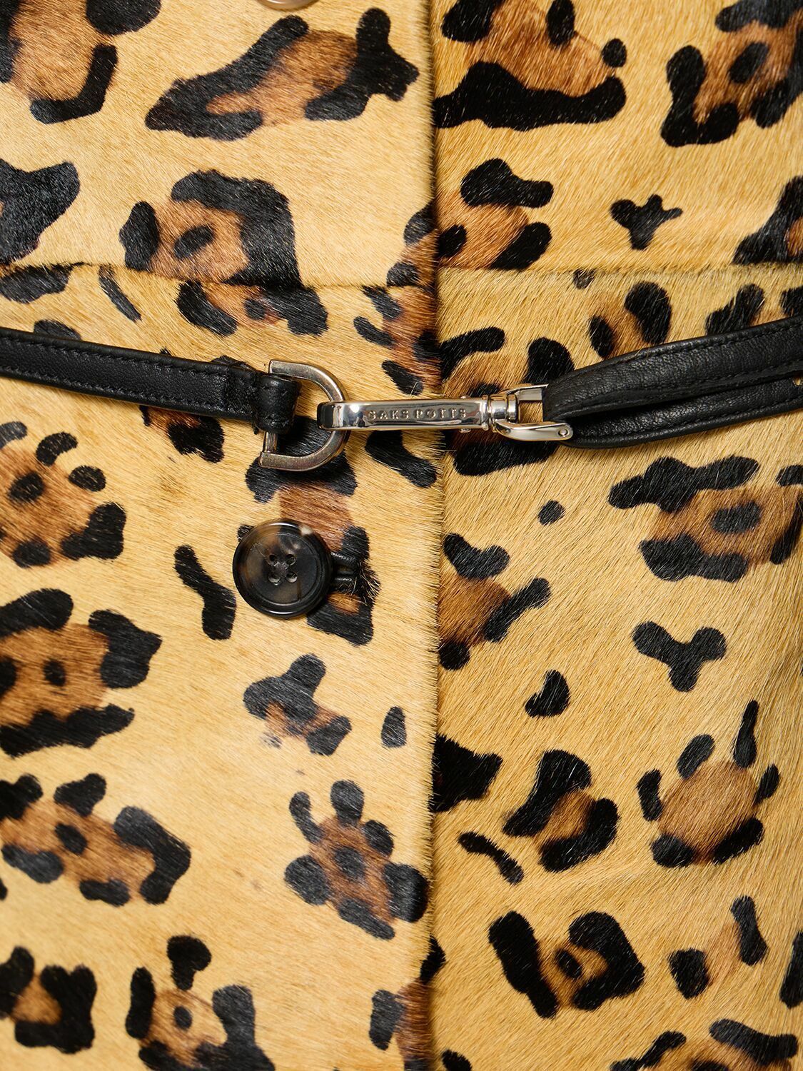 Saks Potts o1s22i1n0924 Leopard Motif Ponyskin Coat in Beige/Black Size M / US 6-8 / IT 42-44 - 6 Thumbnail
