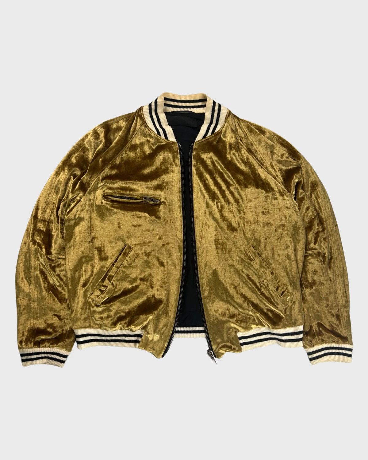 Haider Ackermann HAIDER ACKERMANN SS15 CHAMPAGNE GOLD VELVET BOMBER JACKET Size US M / EU 48-50 / 2 - 2 Thumbnail