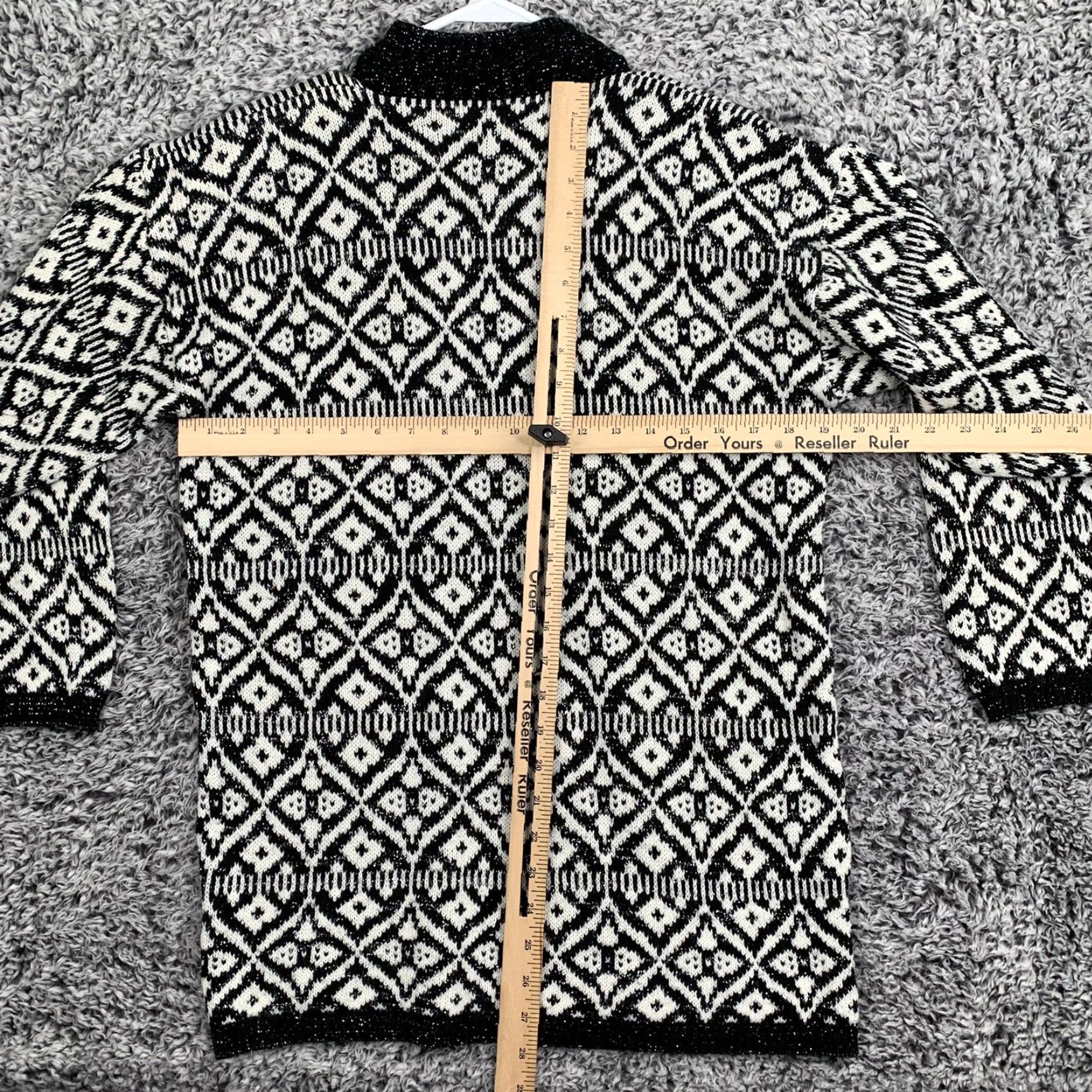 Vintage VINTAGE American Pride Sweater Womens M Black White Geometric Knit USA Size M / US 6-8 / IT 42-44 - 4 Thumbnail