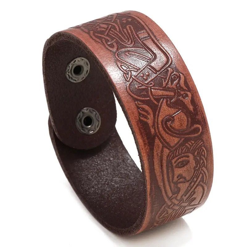 Leather × Vintage Cowhide Personalized Leather Bracelet Size ONE SIZE - 1 Thumbnail