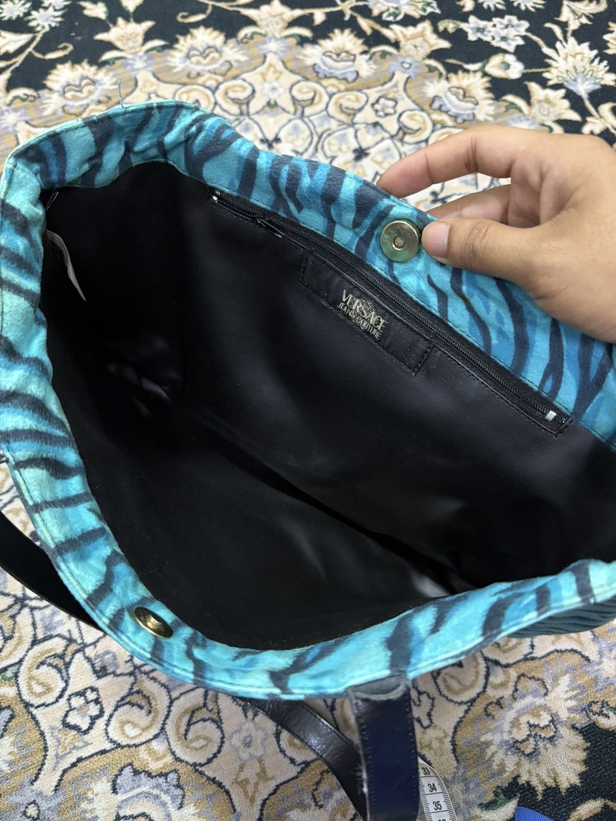 Versace Versace Jeans Couture faux fur handbag blue zebra stripe Size ONE SIZE - 9 Thumbnail
