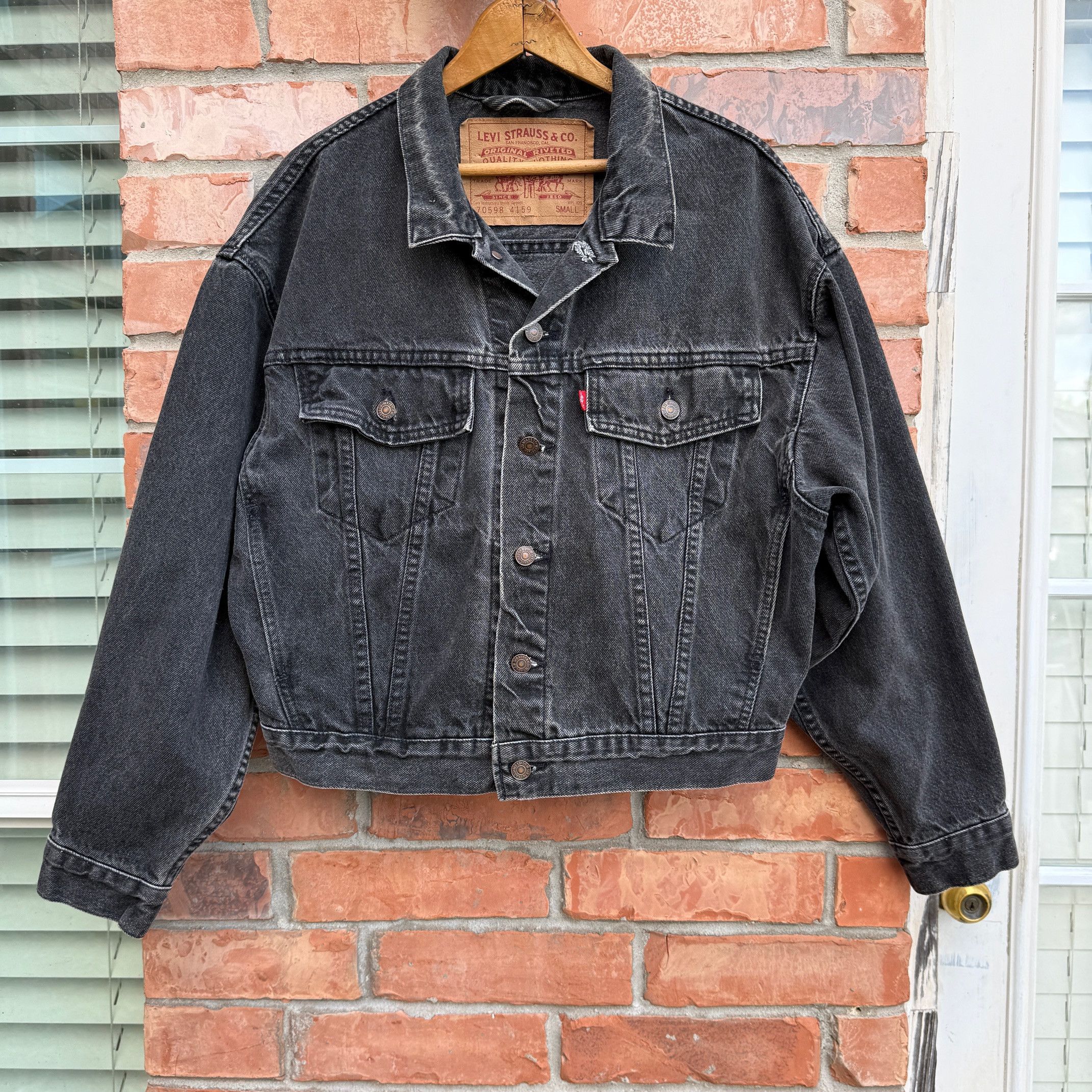 Levi's Vintage Levis Black Denim Jacket 70598 Size US S / EU 44-46 / 1 - 1 Thumbnail