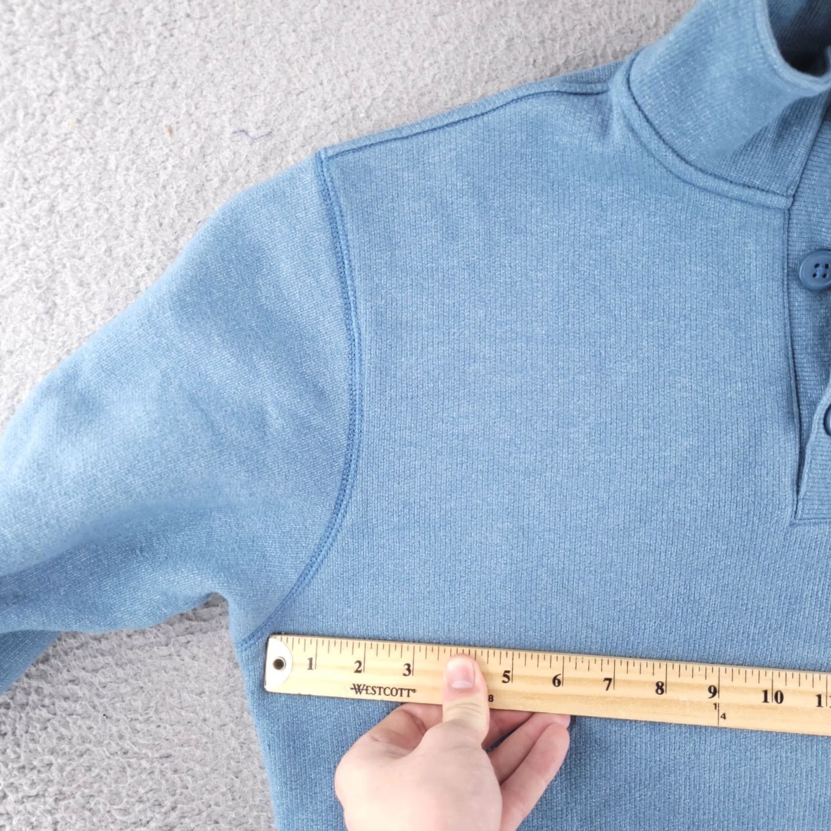 Vintage Columbia Sweatshirt Mens Large Blue Henley Knit Pullover Sweater Size US L / EU 52-54 / 3 - 6 Thumbnail