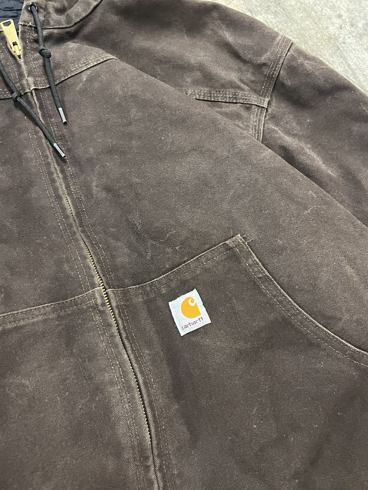 Carhartt × Vintage Carhartt mocha brown hooded Sherpa lined vintage jacket hype Size US XXL / EU 58 / 5 - 6 Thumbnail