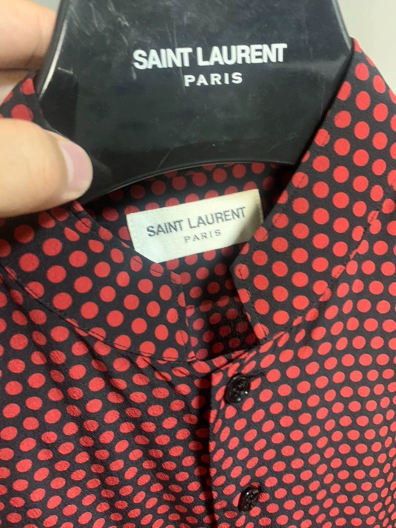 Saint Laurent Paris Saint Laurent Red Polka Dot Silk Shirt- Size US S / EU 44-46 / 1 - 2 Thumbnail