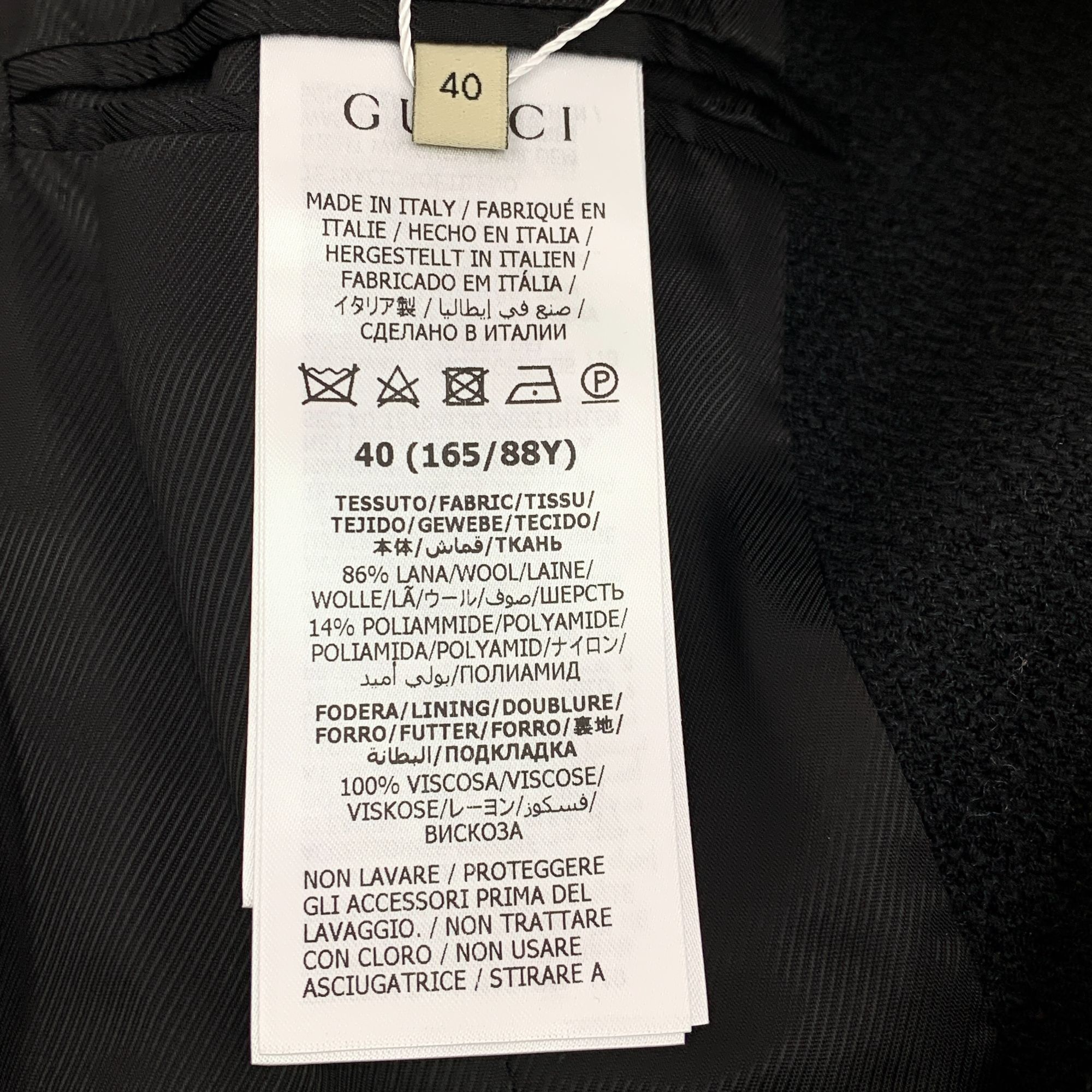 Gucci Gucci Black Wool Blend Longline Blazer With Gold Buttons & P Size S / US 4 / IT 40 - 7 Thumbnail