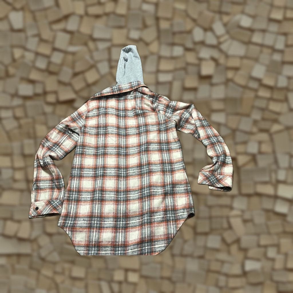 Vintage CI SONO Full Zip Hoodie Women's Size Small Orange White Gray Plaid Full Zip Size S / US 4 / IT 40 - 1 Thumbnail