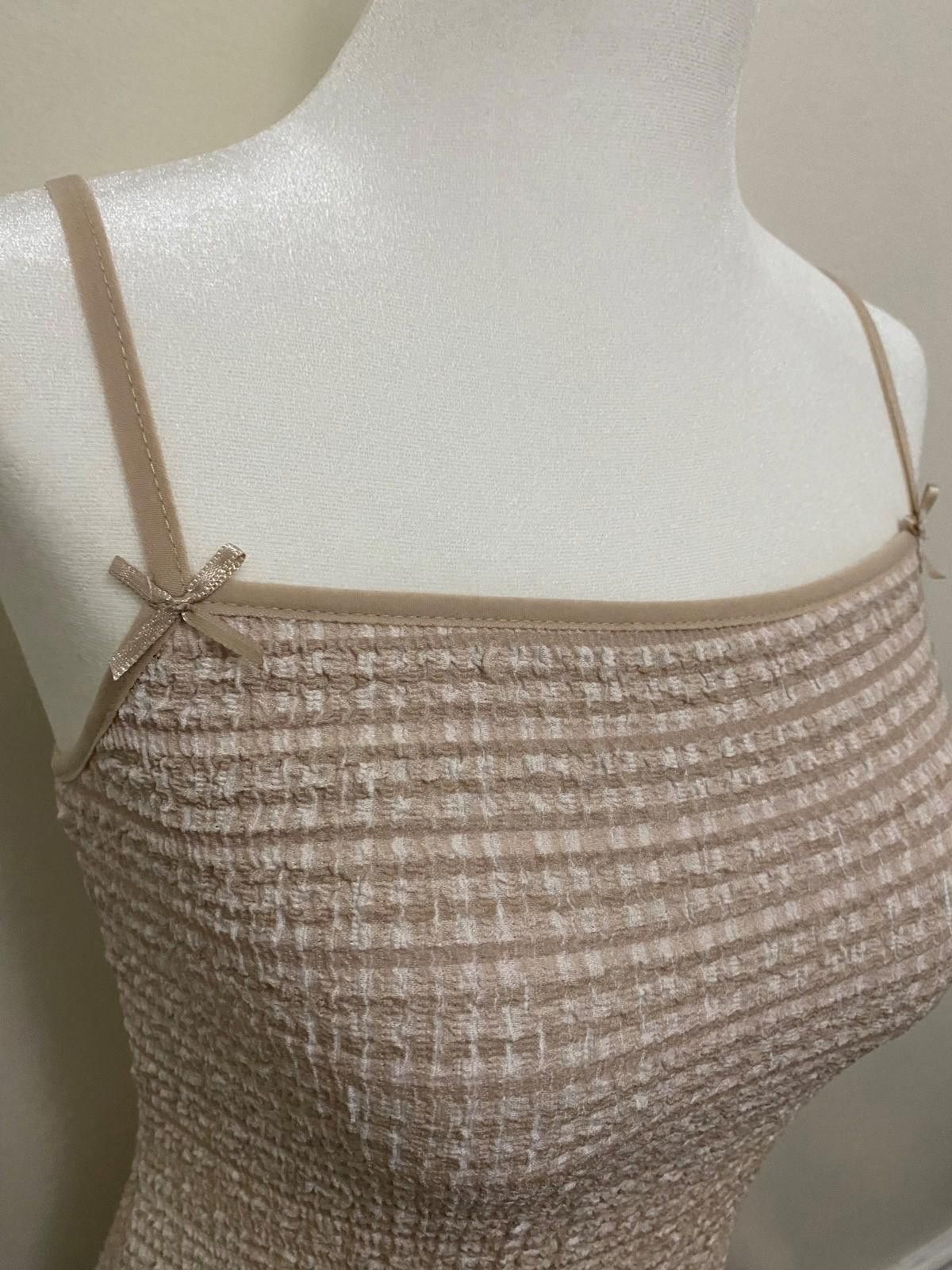Other BERKSHA Shirred Bow Detail Mini Dress in Taupe (SMALL) Size S / US 4 / IT 40 - 5 Thumbnail
