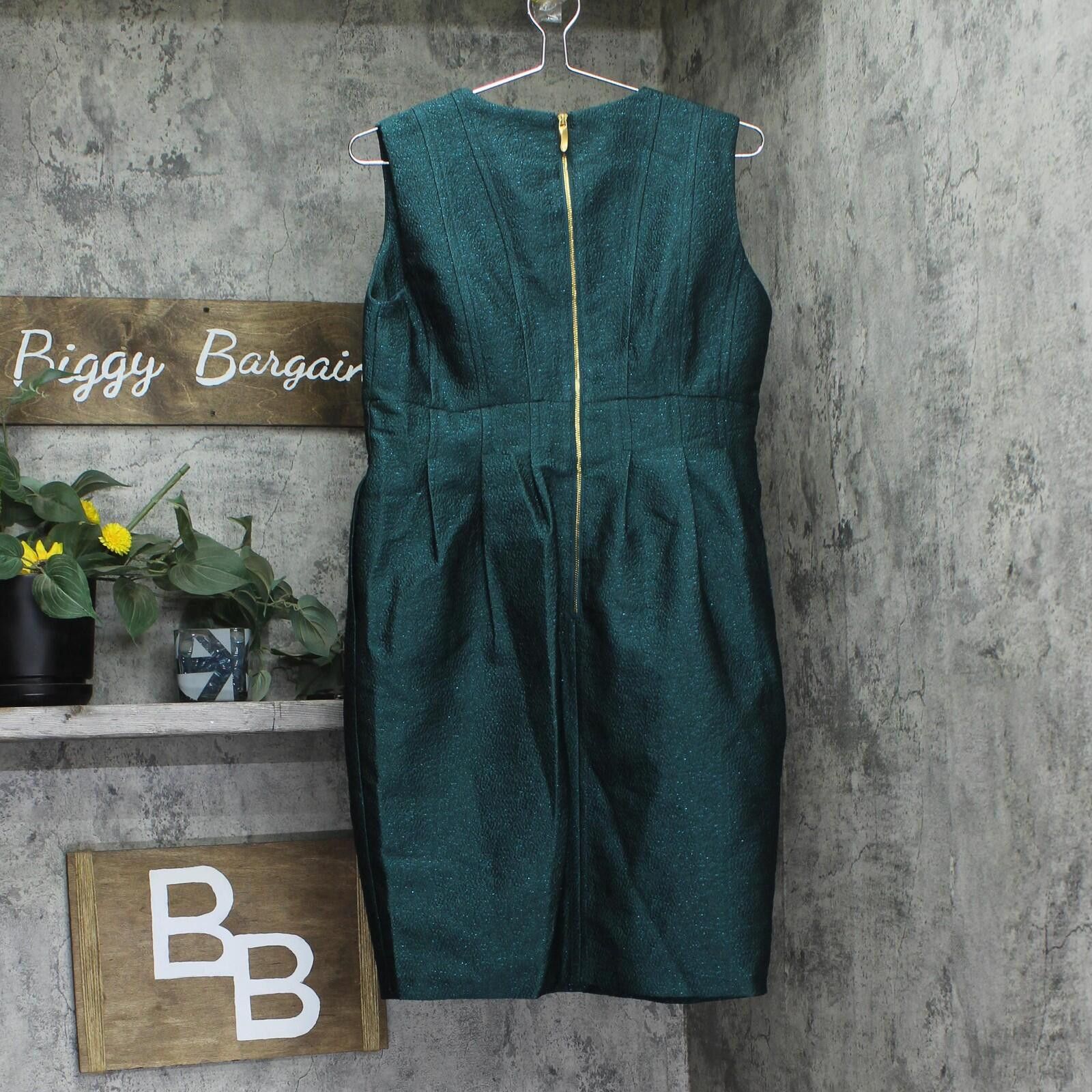 Donna Karan Nwt Donna Karan Metallic Jacquard Dress Spruce Green 12p Size XL / US 12-14 / IT 48-50 - 2 Thumbnail