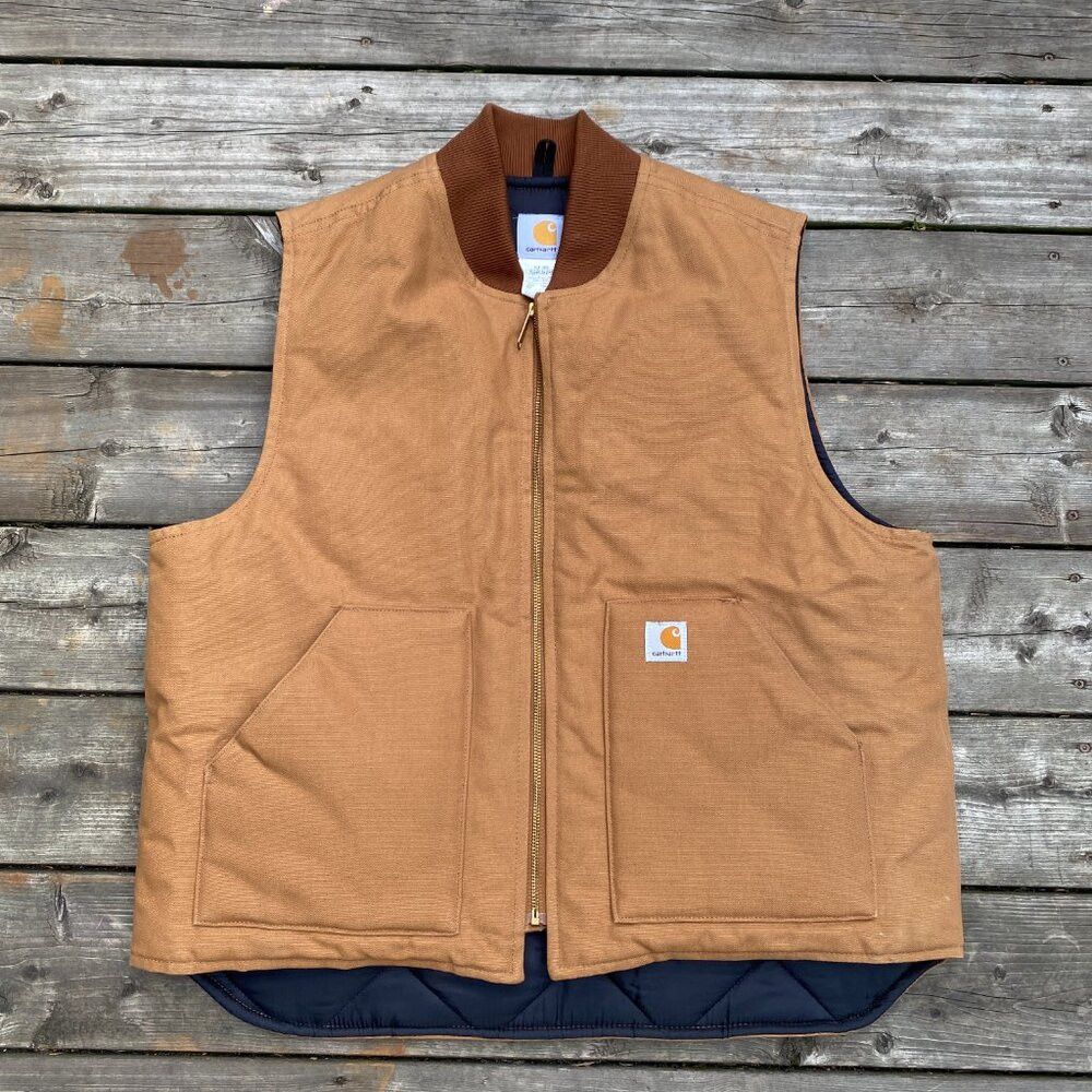 Carhartt Vintage 90s Carhartt Insulated Canvas Vest XL Brown Size US XL / EU 56 / 4 - 2 Thumbnail