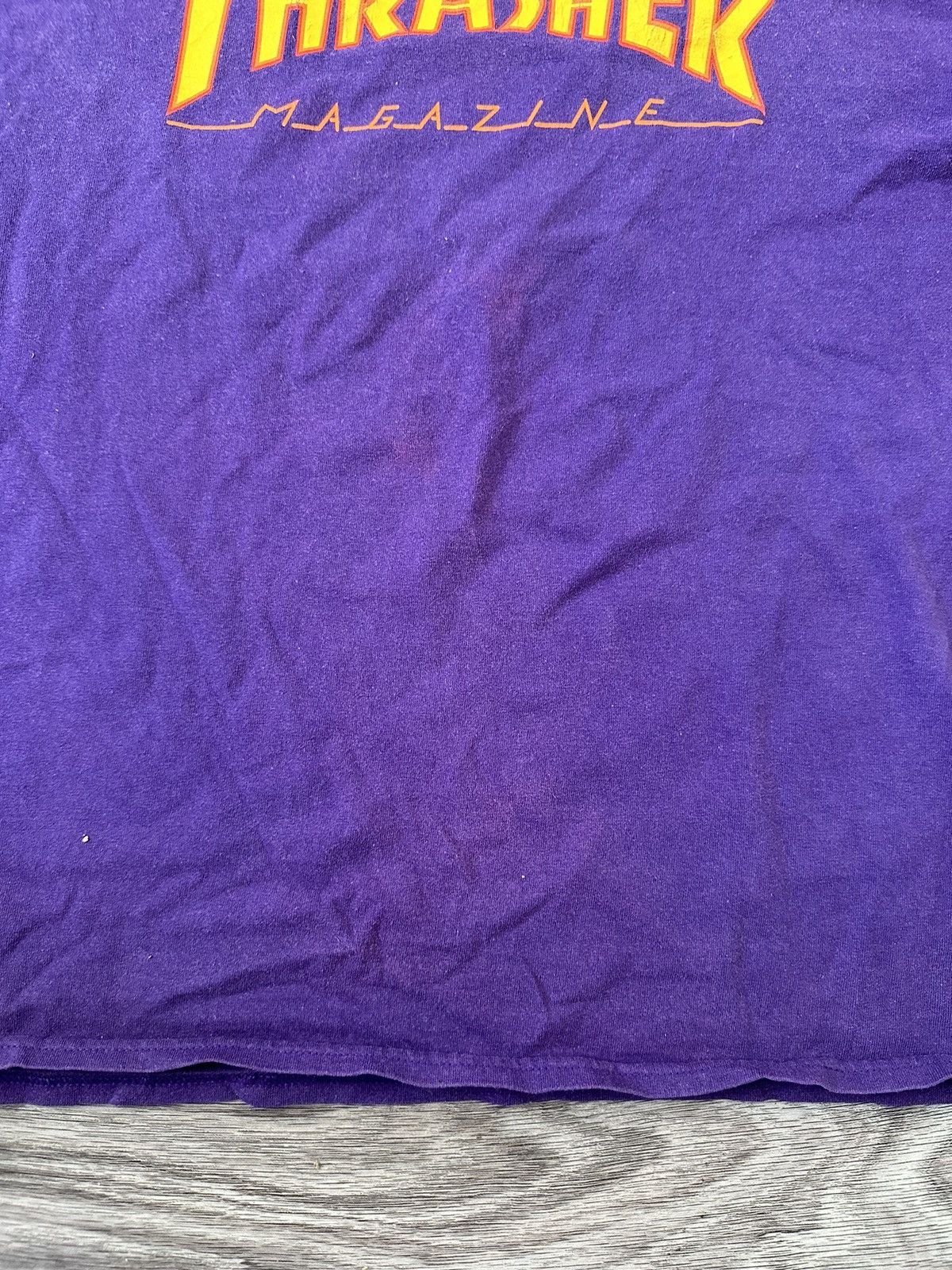 Thrasher PURPLE THRASHER DISTRESSED SHORT SLEEVE T SHIRT SK8 Size US L / EU 52-54 / 3 - 2 Thumbnail