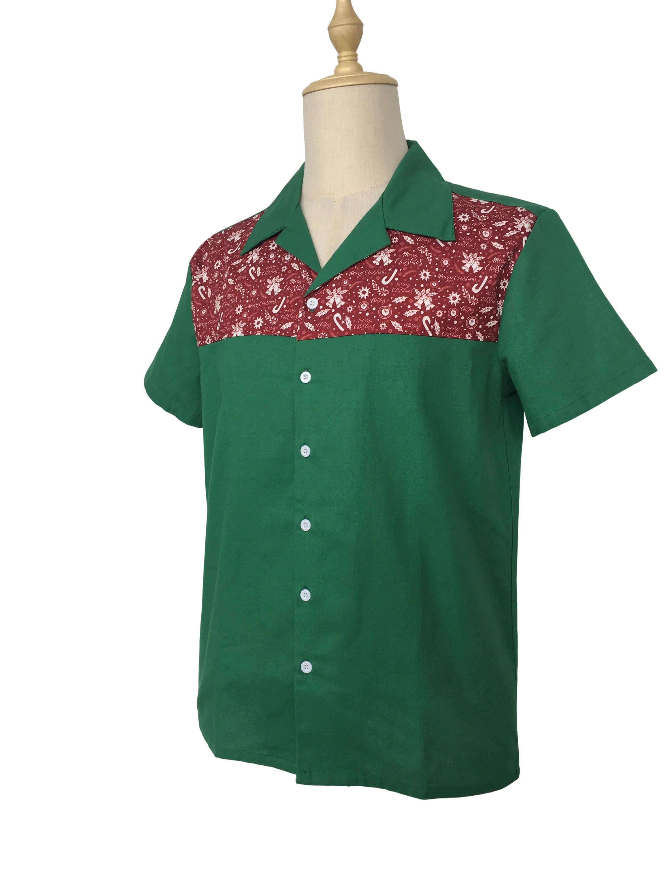 Other Green shirts, short sleeves,panel contrast,casual Size US M / EU 48-50 / 2 - 3 Thumbnail