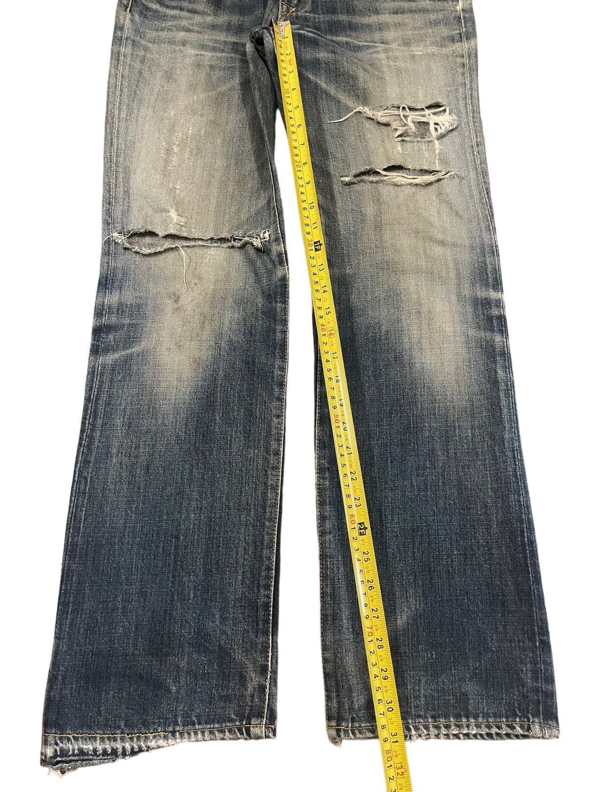 45rpm Vintage Japanese 45rpm Studio Blue Wash Distress Loose Jeans Size US 32 / EU 48 - 11 Thumbnail