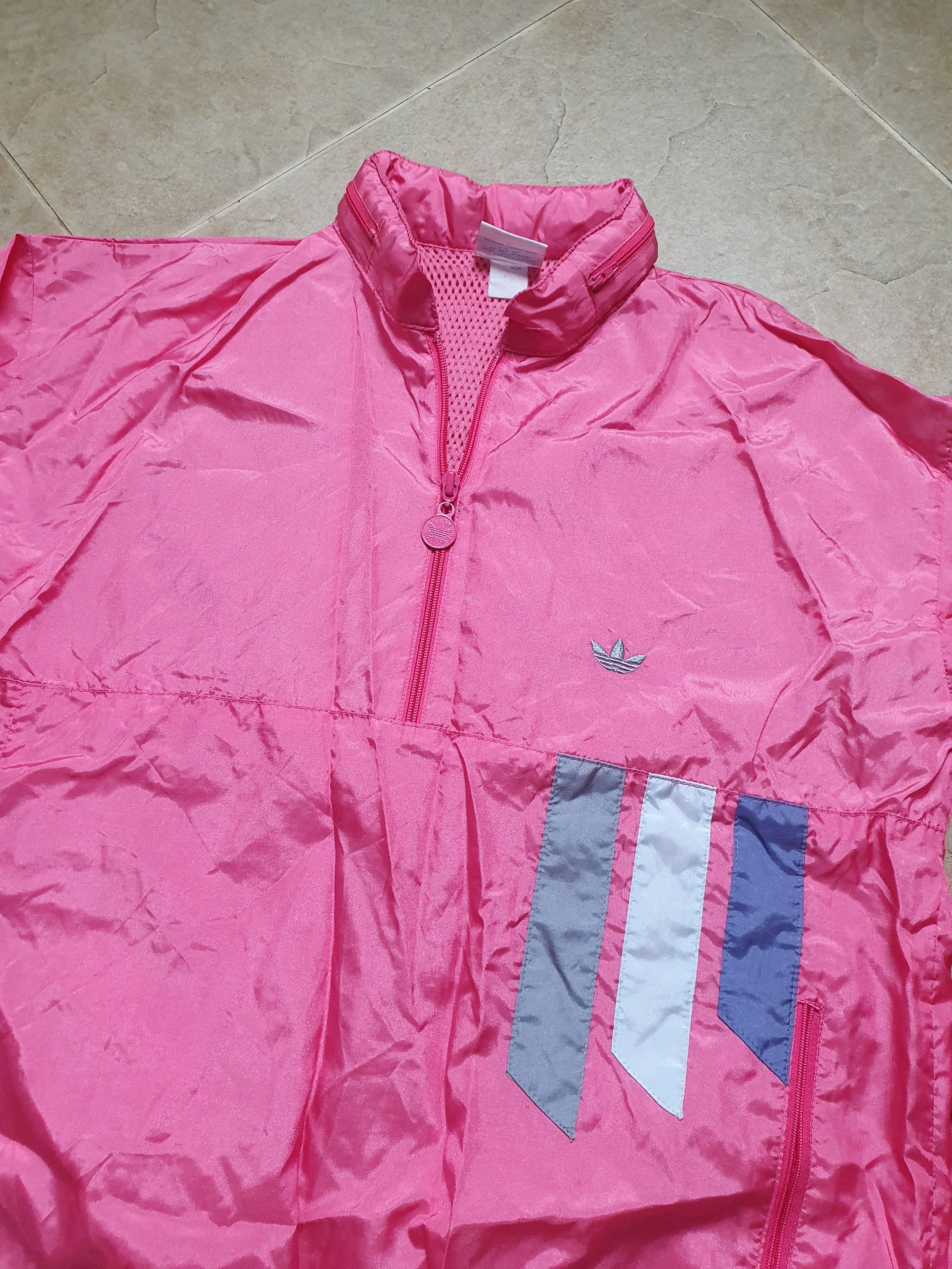 Adidas Vintage Women's 80s 90s Adidas Windbreaker Jacket Pink Size L / US 10 / IT 46 - 7 Thumbnail