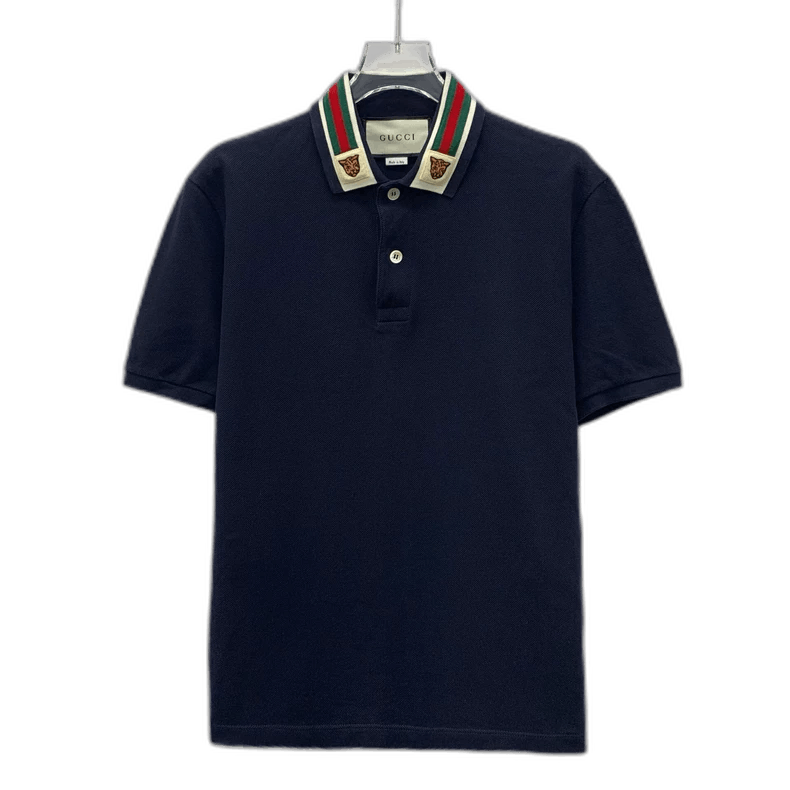 Gucci Gucci Navy Striped Cotton Polo Shirt Size US S / EU 44-46 / 1 - 1 Thumbnail