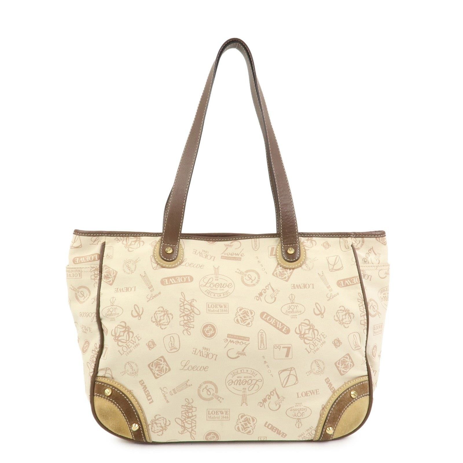 Loewe Loewe Anagram Canvas & Suede Tote Ivory Size ONE SIZE - 1 Thumbnail