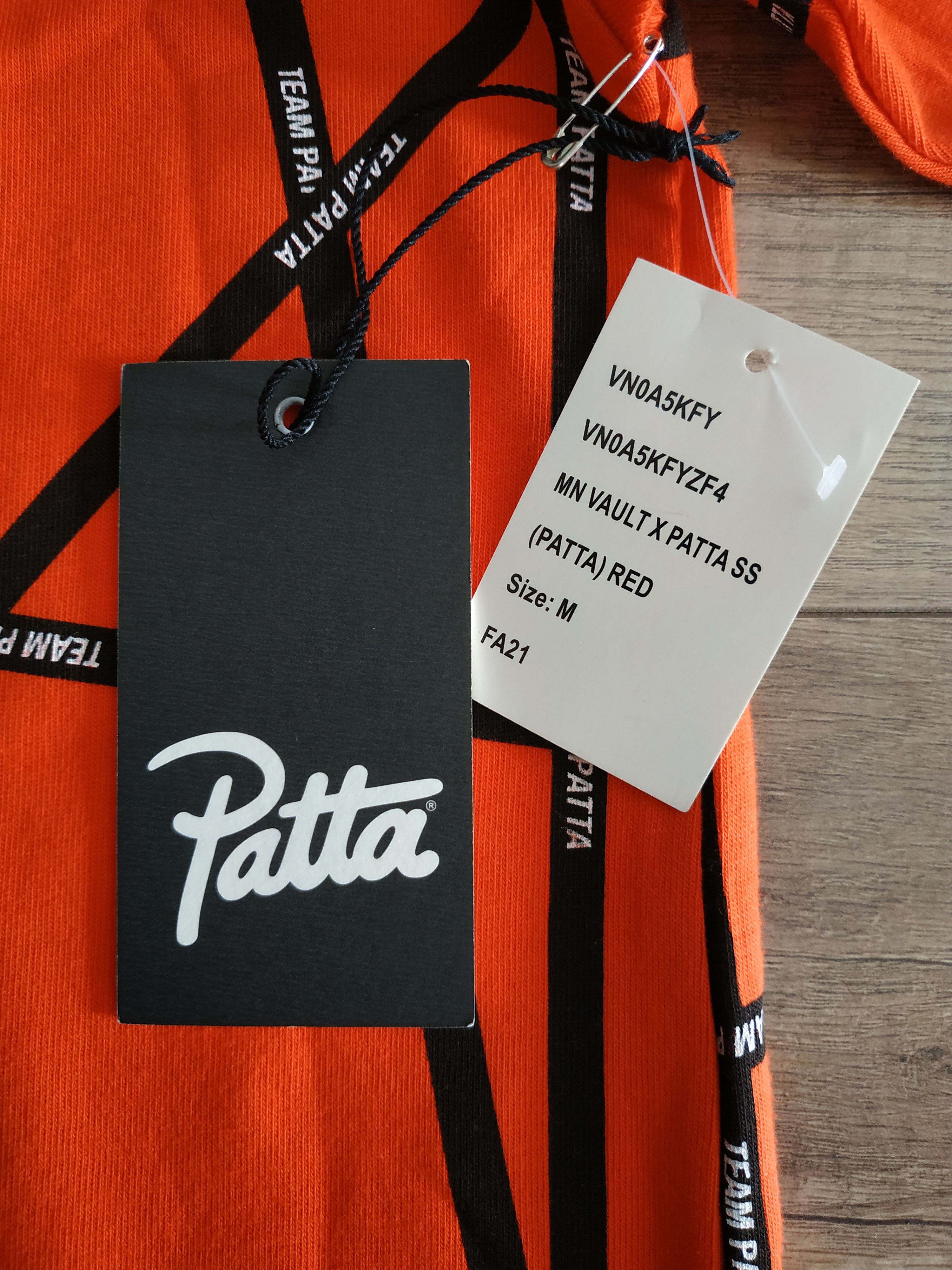 Patta × Vans VANS 'Vault' x PATTA Collabo Men's Red T-shirt, s. MEDIUM Size US M / EU 48-50 / 2 - 7 Thumbnail