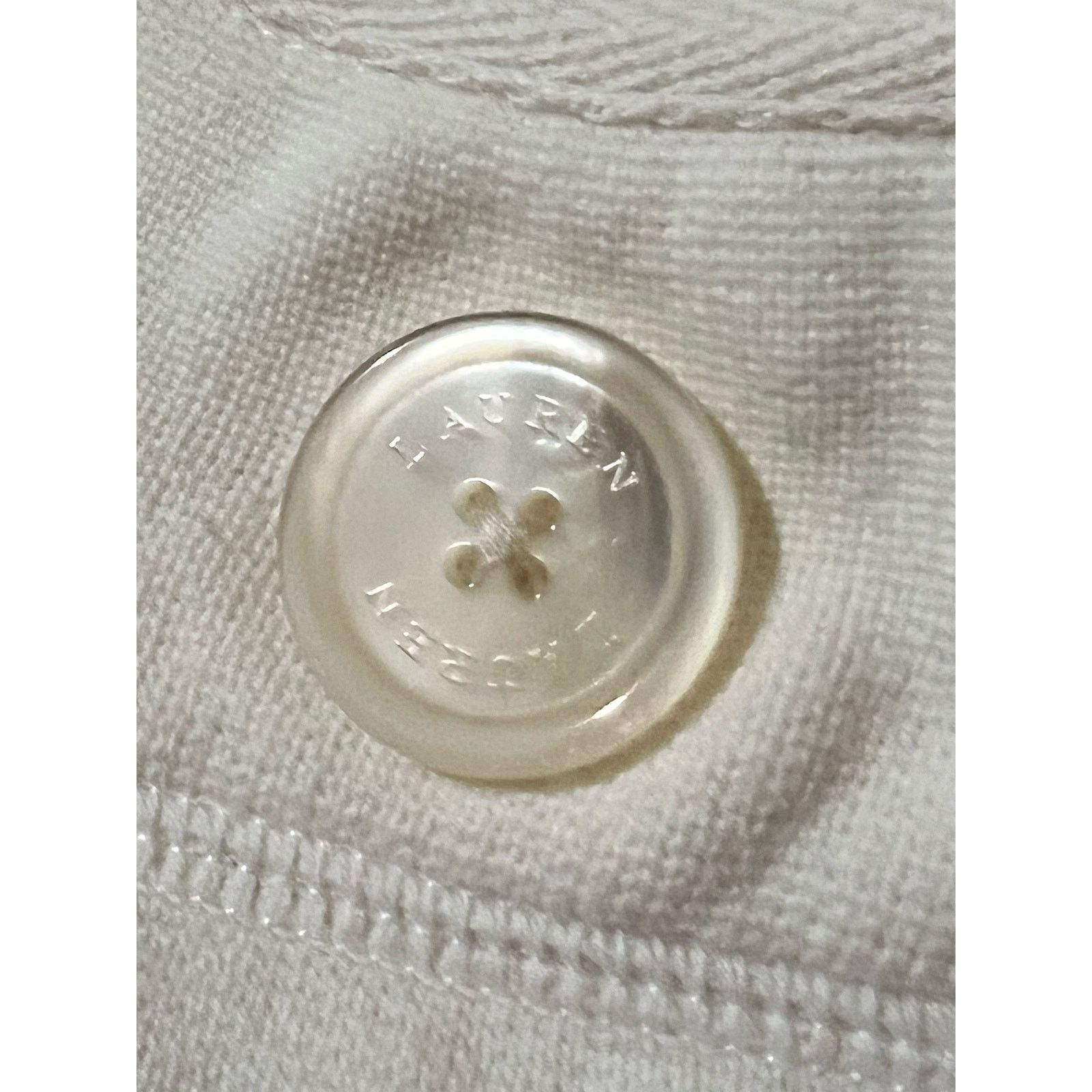 Ralph Lauren Women's Ivory White Linen Blend Peacoat 3/4 Sleeves Jacket M Size M / US 6-8 / IT 42-44 - 7 Thumbnail