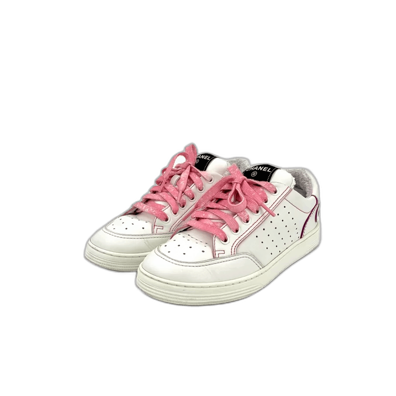 Chanel Chanel White Lace-Up Athletic Sneakers-yf Size US 7.5 / EU 40-41 - 1 Thumbnail