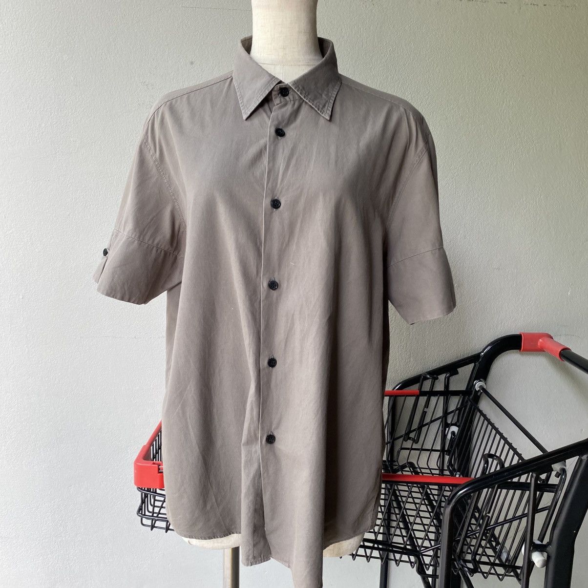 Designer × Japanese Brand GROSBEC Stone Taupe Short Sleeve Shirt Size US M / EU 48-50 / 2 - 7 Thumbnail