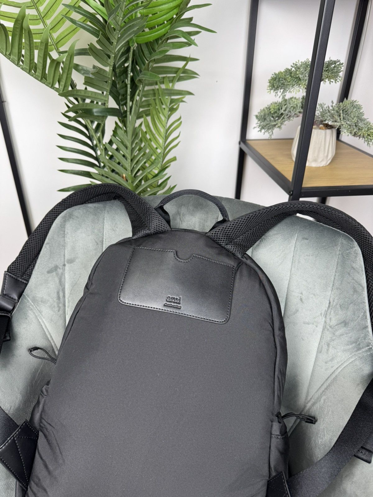 AMI × Designer AMI Paris Ami de Coeur Backpack Black OS Unisex Neylon Size ONE SIZE - 14 Thumbnail