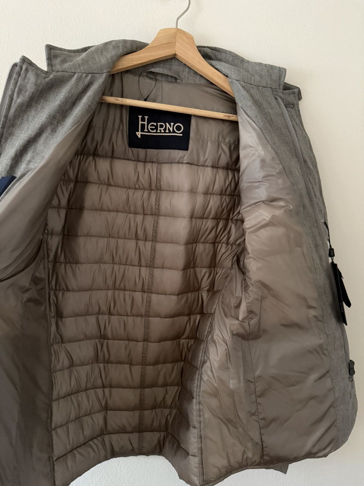 Herno Herno Down Jacket Grey Quilted Wool 2 giacco linen shell men Size US S / EU 44-46 / 1 - 5 Thumbnail
