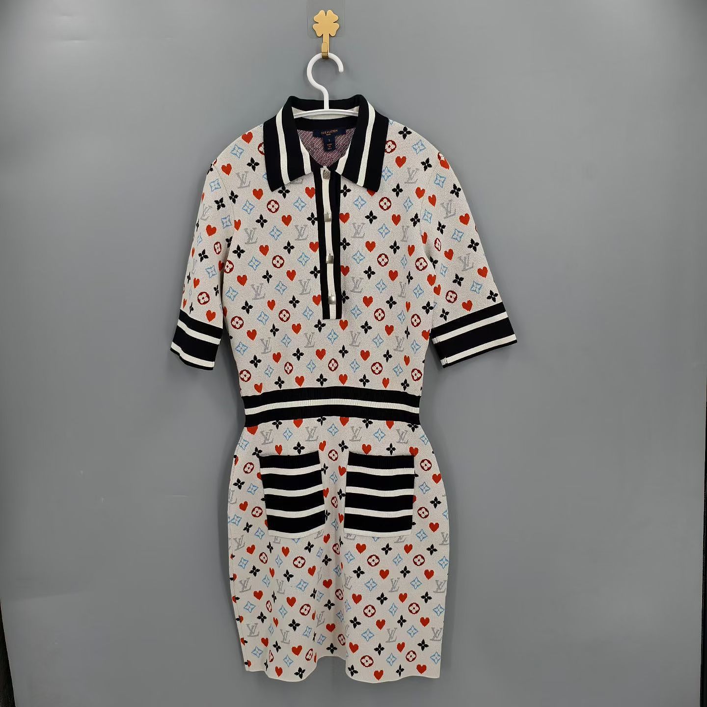 Louis Vuitton Louis Vuitton Monogram Heart Knit Mini Dress Size S Size S / US 4 / IT 40 - 1 Thumbnail