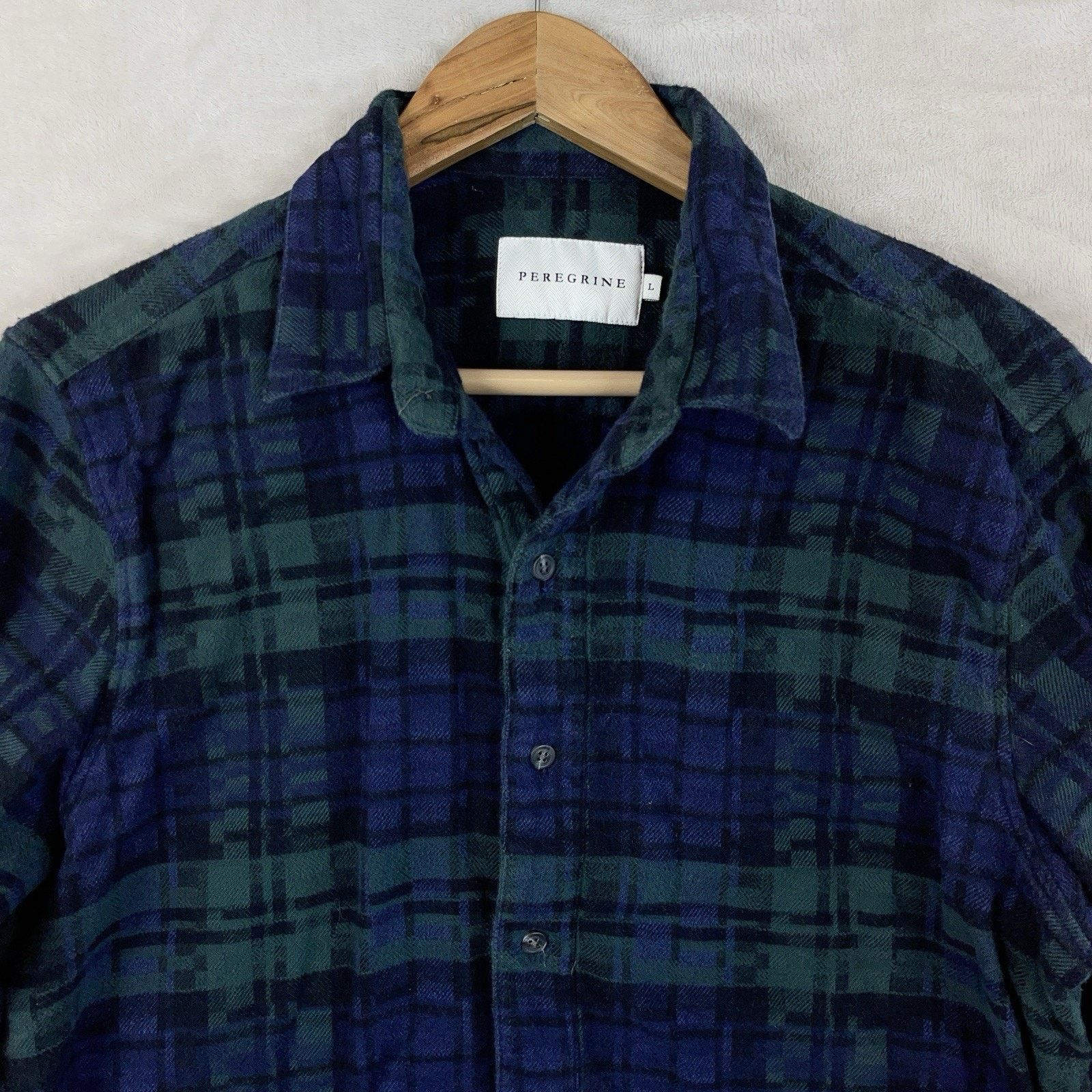 Peregrine Peregrine England Moore Plaid Flannel Green Shirt Men's L Size US L / EU 52-54 / 3 - 4 Thumbnail
