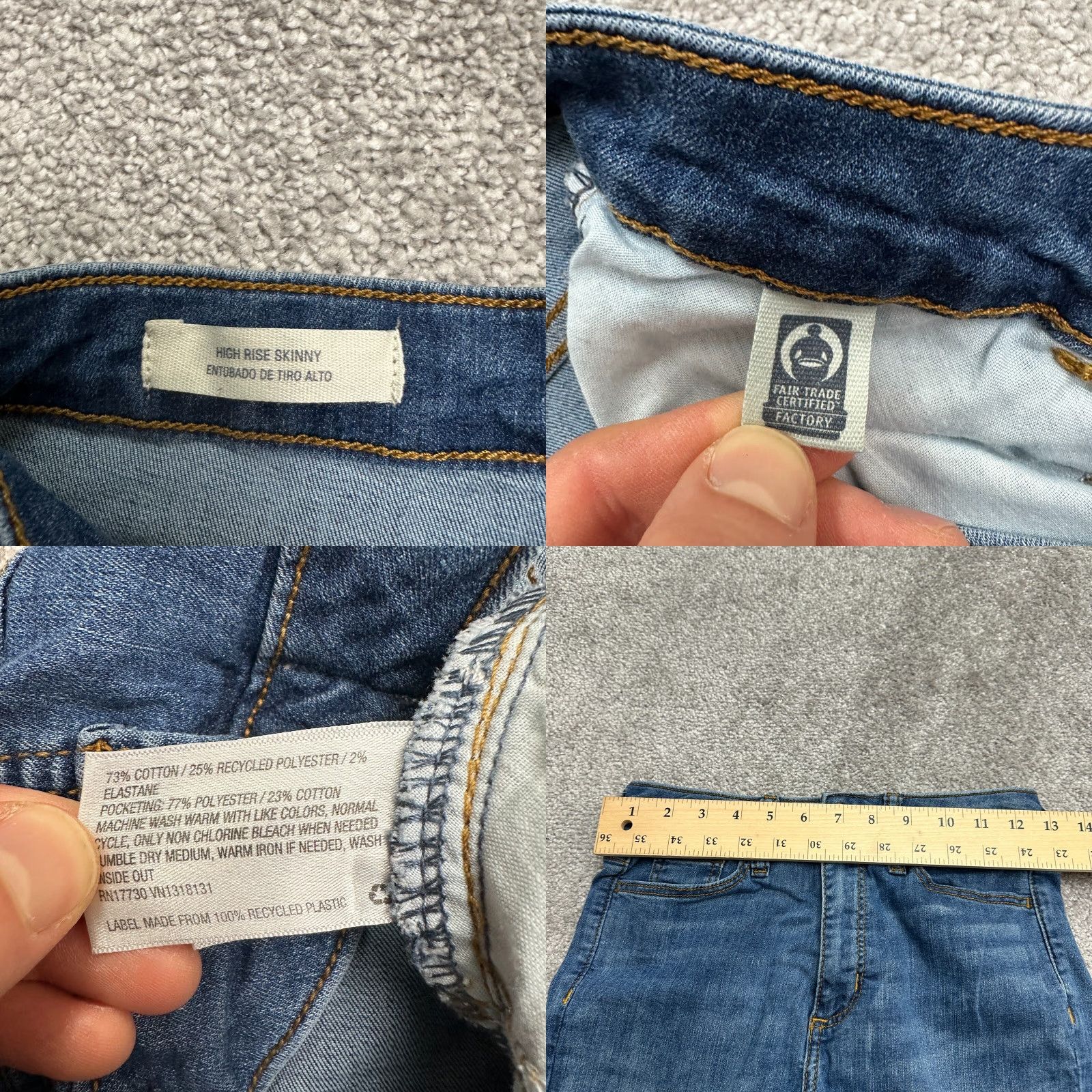 Vintage Universal Thread High Rise Skinny Denim Jeans Women 2/26R Blue Medium Wash 26x26 Size 26" / US 2 / IT 38 - 8 Thumbnail