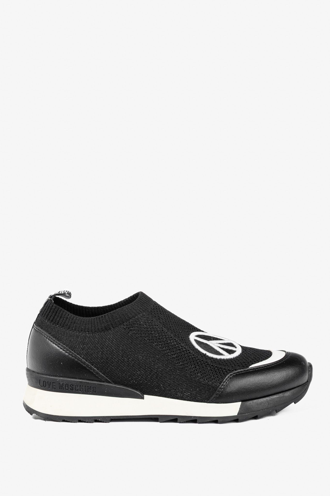 Love Moschino Love Moschino Black Love & Peace Slip-On Knit Sneakers Size US 5.5 / IT 35.5 - 2 Thumbnail