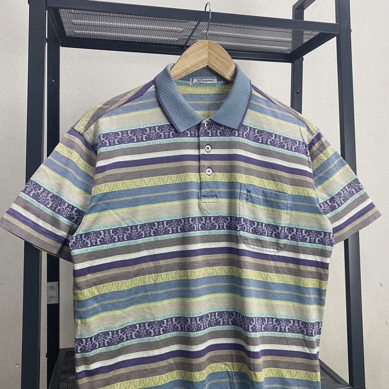 Yves Saint Laurent Vintage Yves Saint Laurent YSL Pour Homme Jacquard Stripe Size US M / EU 48-50 / 2 - 3 Thumbnail