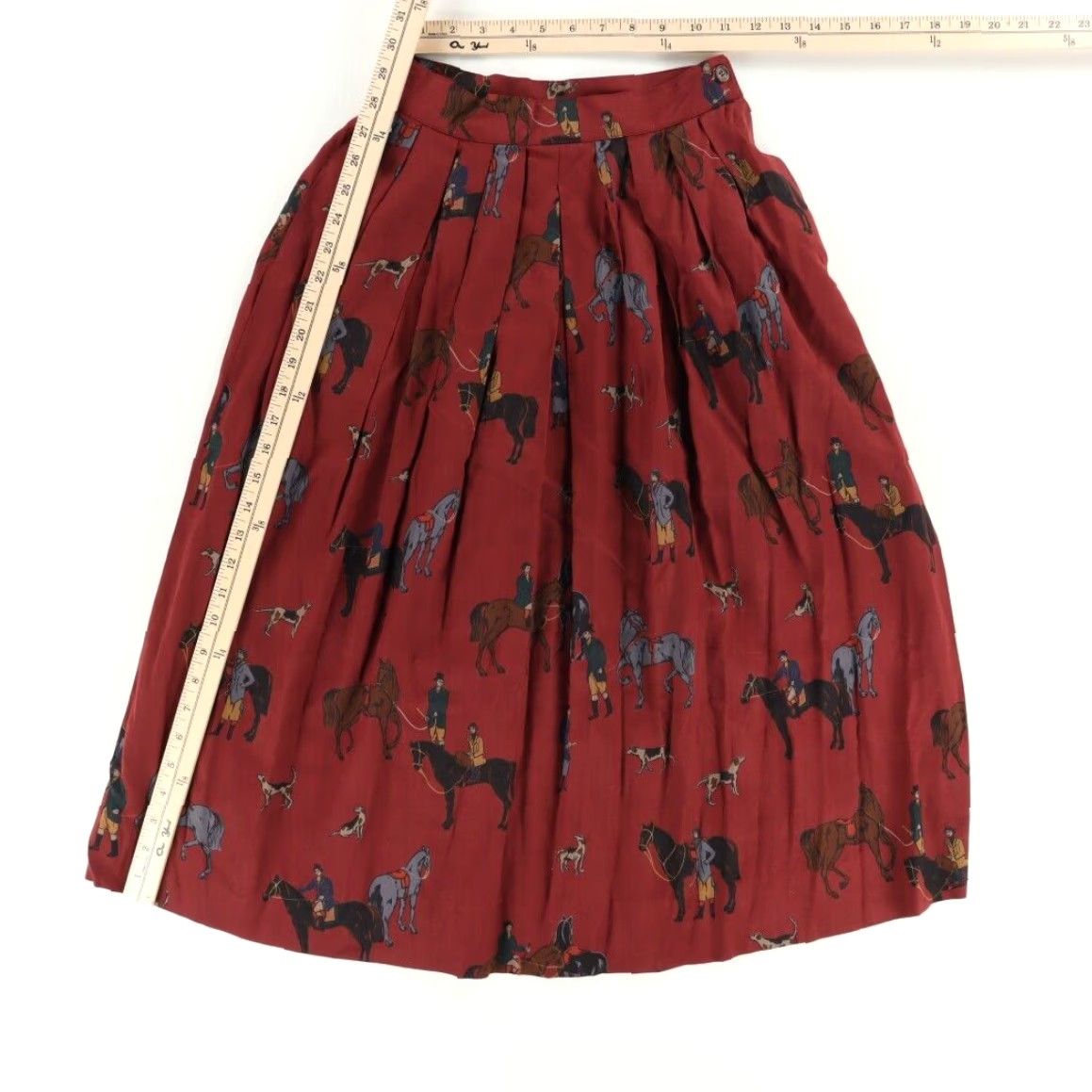 Vintage VTG JG Hook Fox Hunt Twill Skirt Red Women's 2P Shirt Size 26" / US 2 / IT 38 - 3 Thumbnail