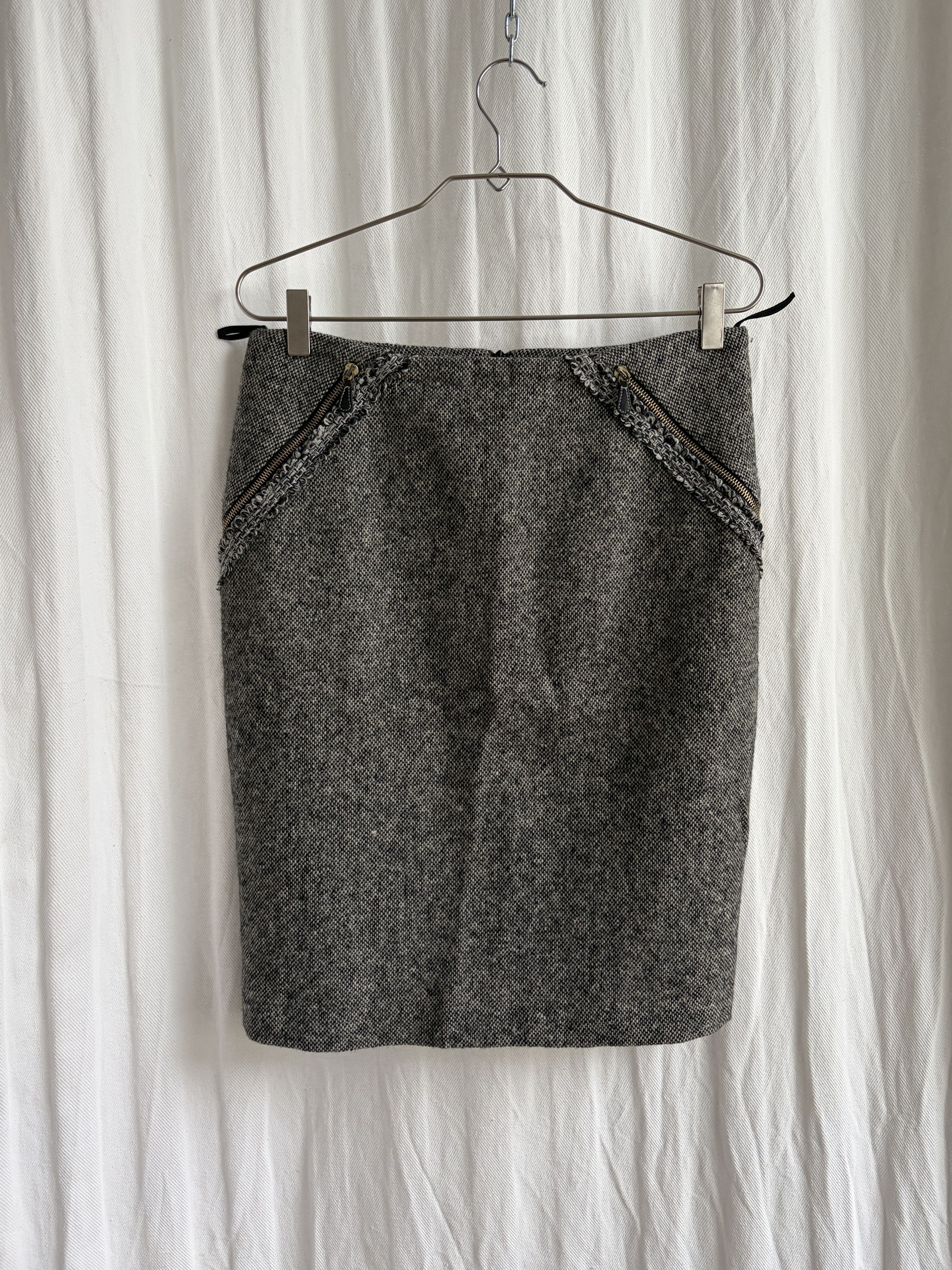 Alexander McQueen 2003 Grey Tweed Midi Skirt Size 27" / US 4 / IT 40 - 1 Thumbnail