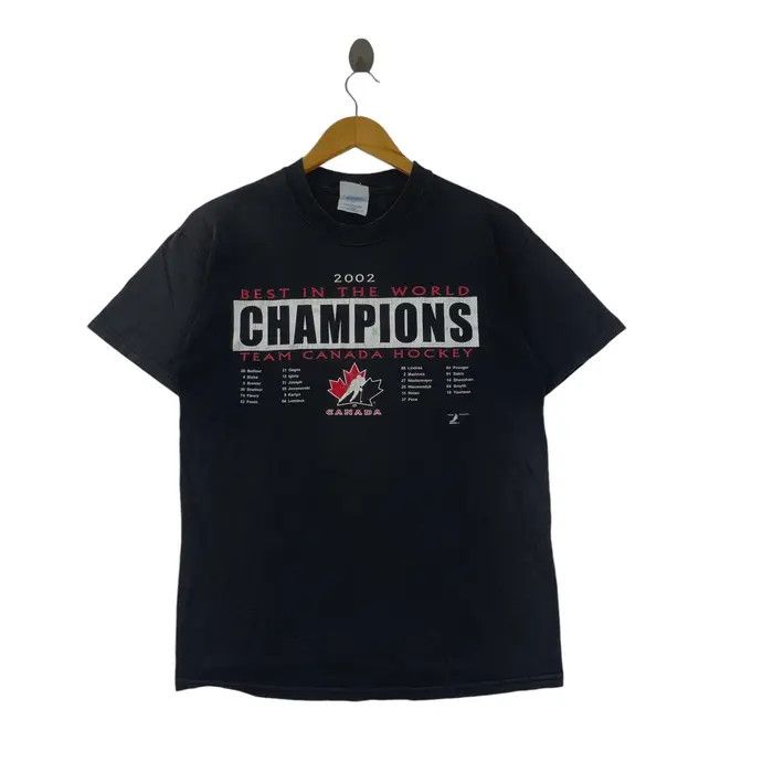 Vintage Vintage 2002 TEAM CANADA HOCKEY Champions Tee Shirt Size US M / EU 48-50 / 2 - 1 Thumbnail