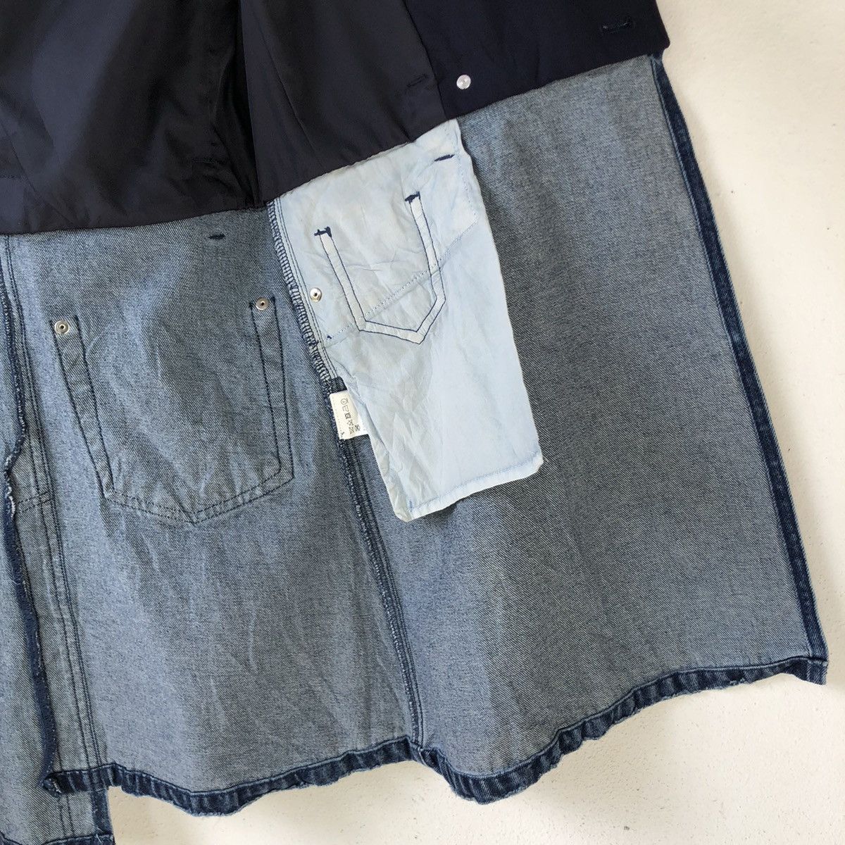 Designer AMERI Hybric Tailored Blazer Denim Skirt Dress Size S / US 4 / IT 40 - 10 Thumbnail