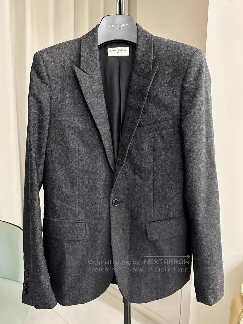 Saint Laurent Paris Saint Laurent Paris Gray wool suit jacket Size US S / EU 44-46 / 1 - 1 Thumbnail
