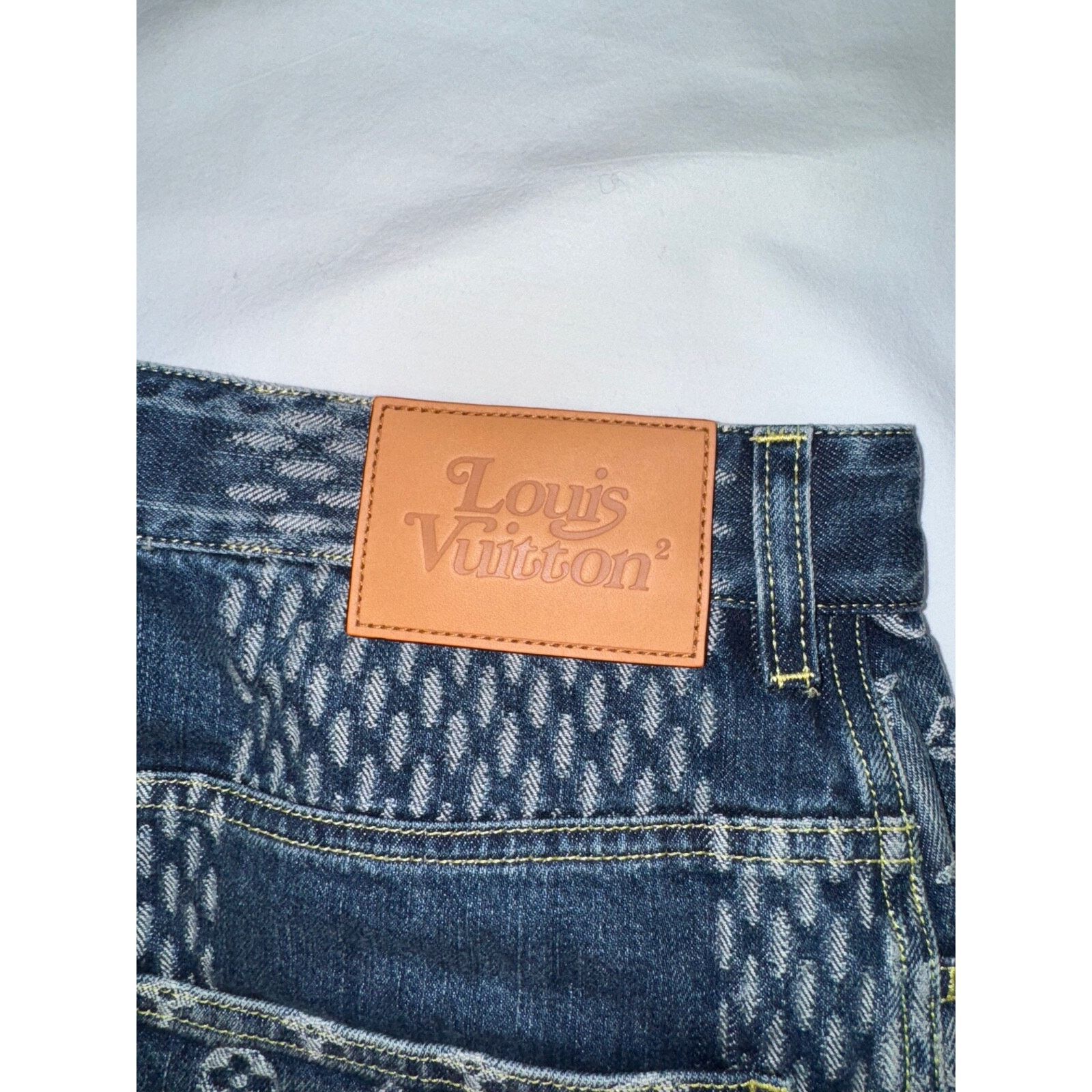 Louis Vuitton Louis Vuitton x Nigo Giant Damier Waves Monogram Logo Blue Size US 32 / EU 48 - 14 Thumbnail