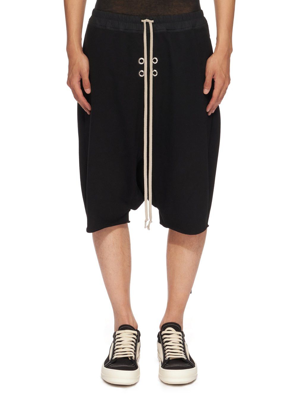 image of Rick Owens Shorts Cargo Pod Boxer Drop Crotch in Black, Men's (Size 38)