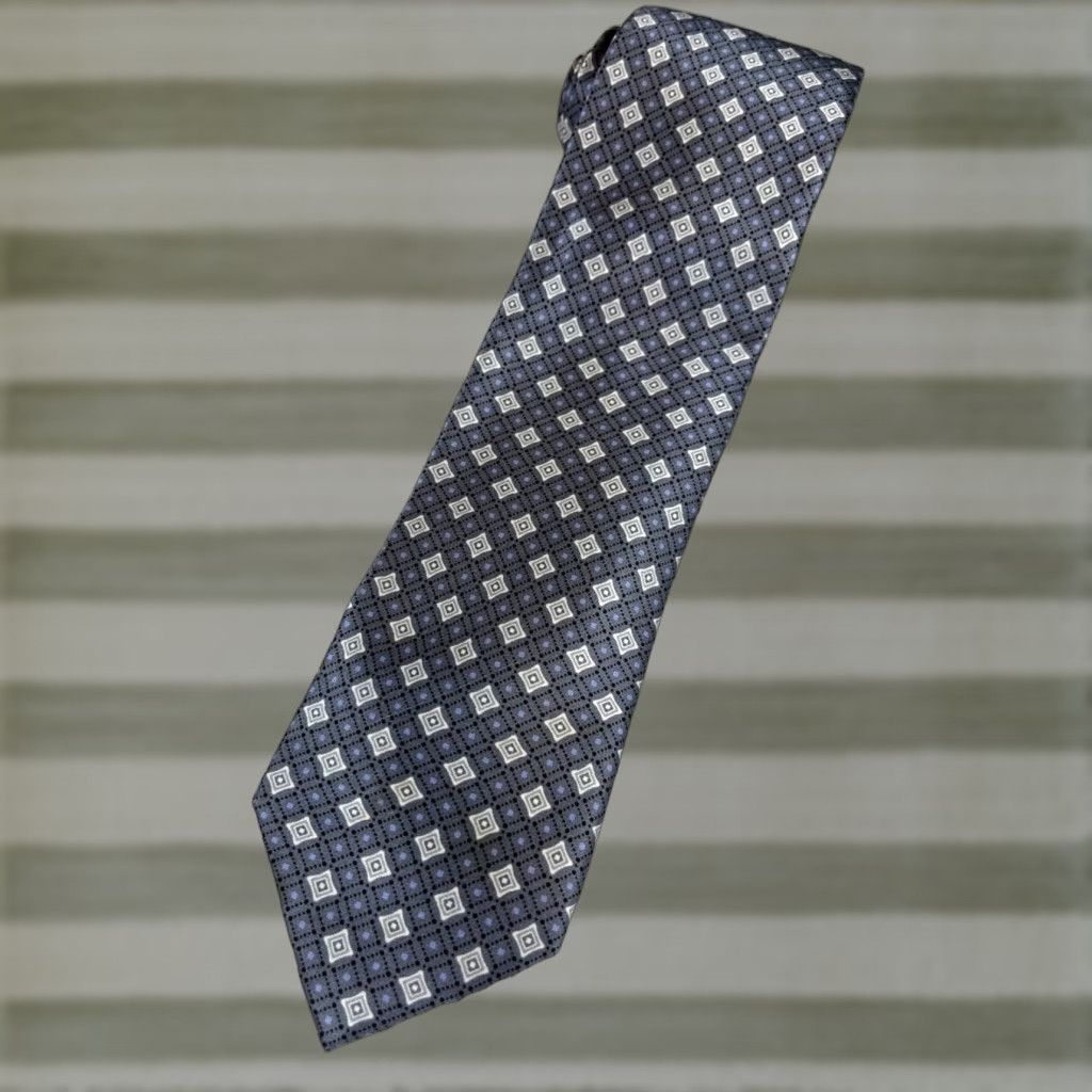 Vintage VINTAGE Men's Lario Luxury Silk Tie Geometric Hand Made in Italy Size ONE SIZE - 1 Thumbnail