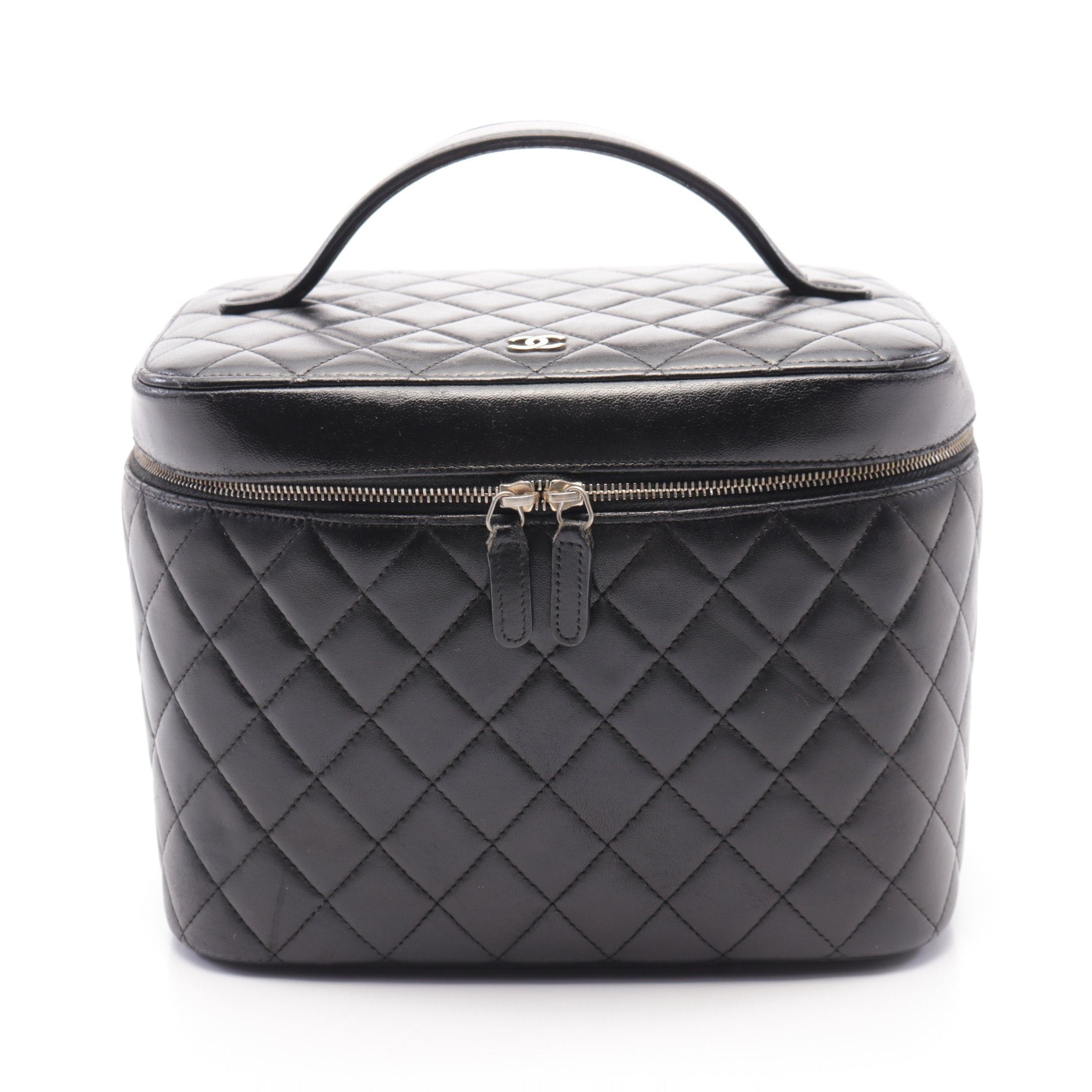 Chanel Chanel Matelasse Handbag Vanity Bag Lambskin Black Gold Hardware Size ONE SIZE - 1 Thumbnail