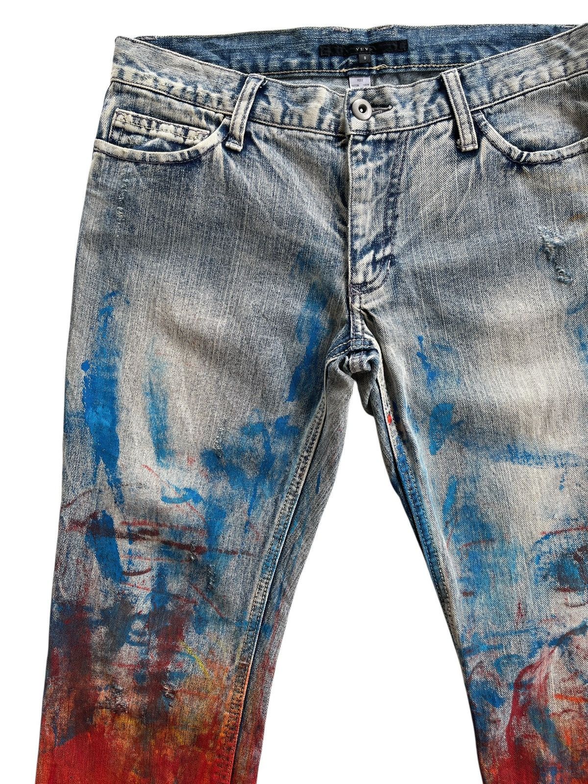 Japanese Brand Yevs Japan Flame Paint Denim Streetwear Size 30" / US 8 / IT 44 - 5 Thumbnail