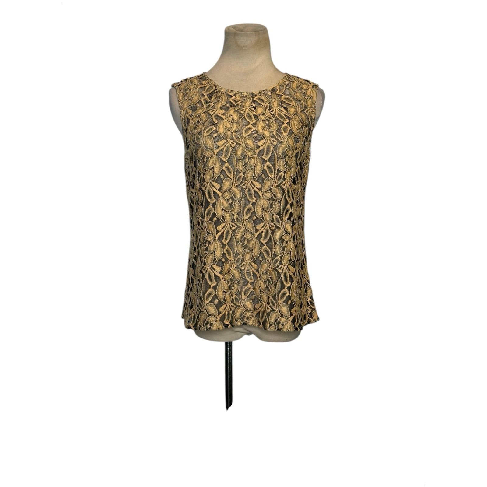Evan Picone Evan Picone beige lace sleeveless blouse size Small Size S / US 4 / IT 40 - 10 Thumbnail