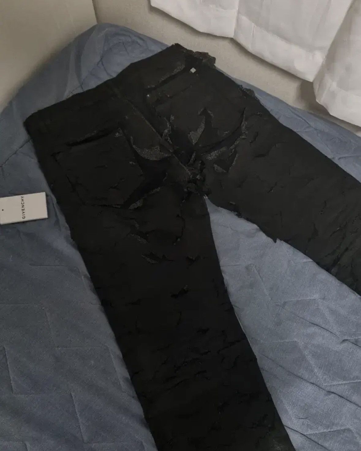 Givenchy Givenchy Zip-detailed Painted Crackled Denim Jeans Size US 32 / EU 48 - 3 Thumbnail